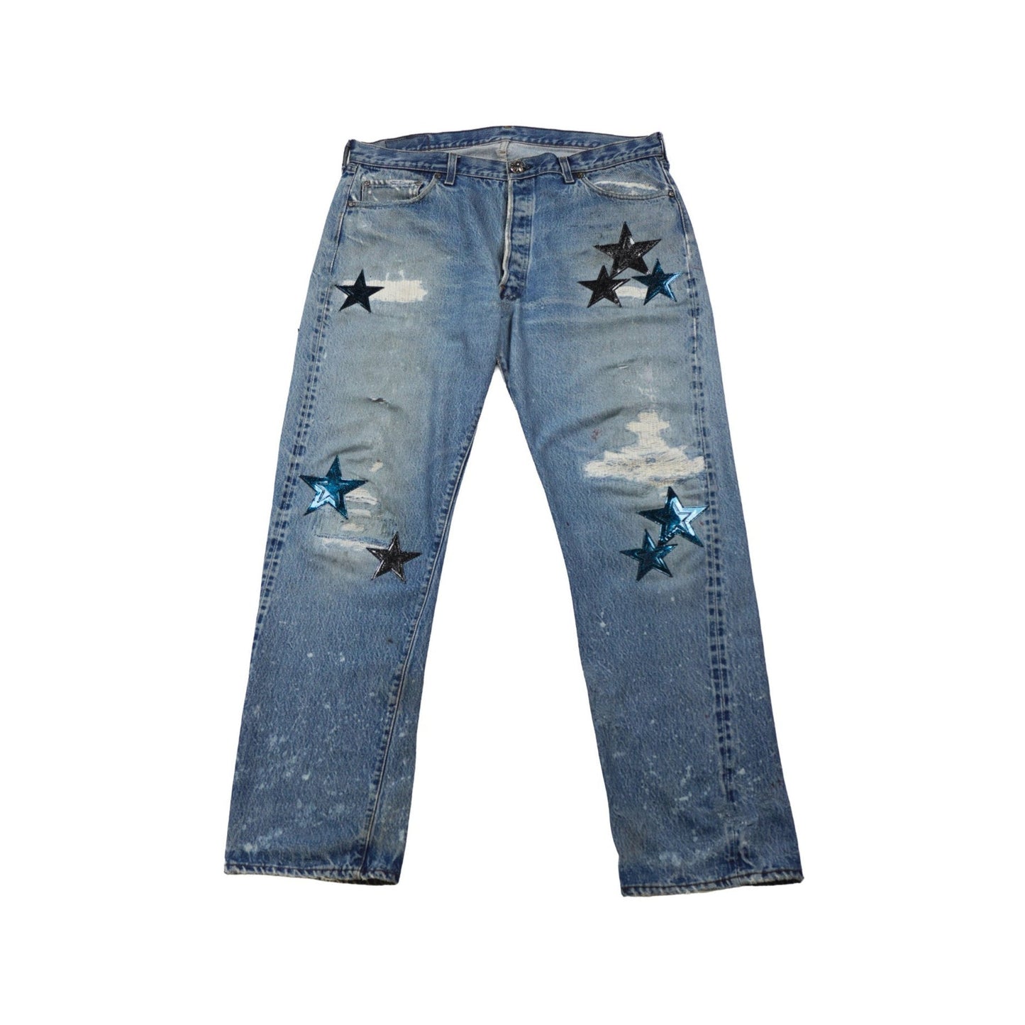 Blue Galaxy Star Patch Jeans