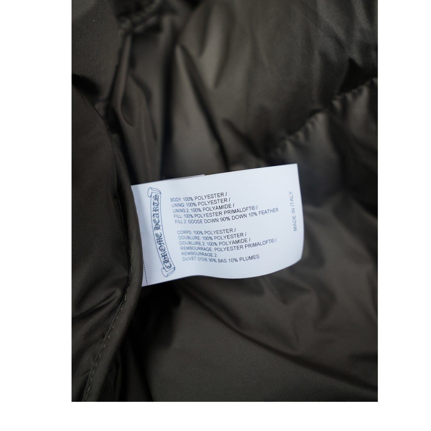 Olive Monogram Cross Puffer Down Jacket