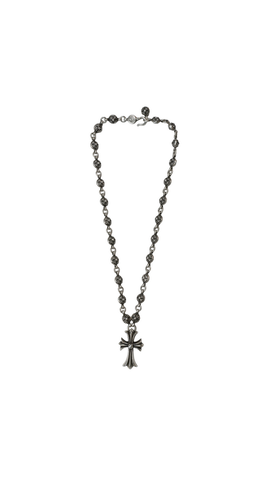 Cross Ball Cross Pendant Necklace