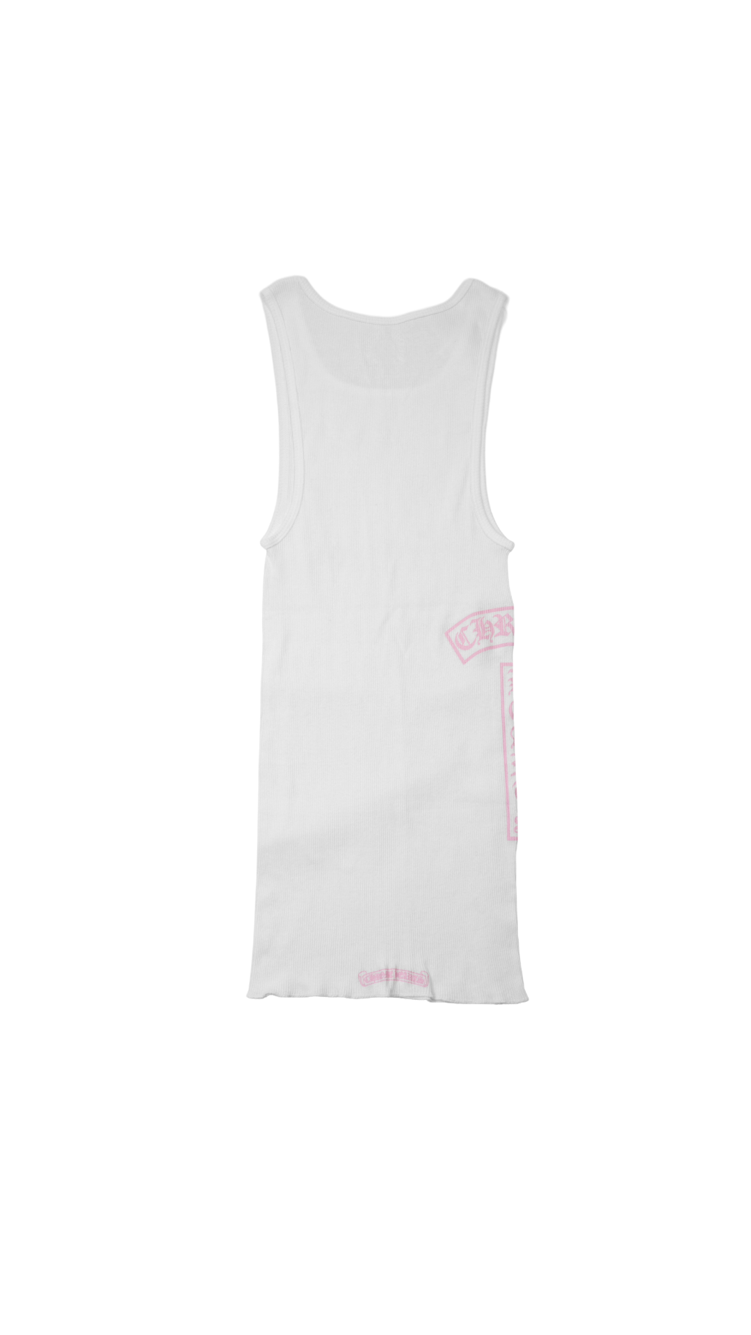 T Bar Rib Tank 'Pink/White'