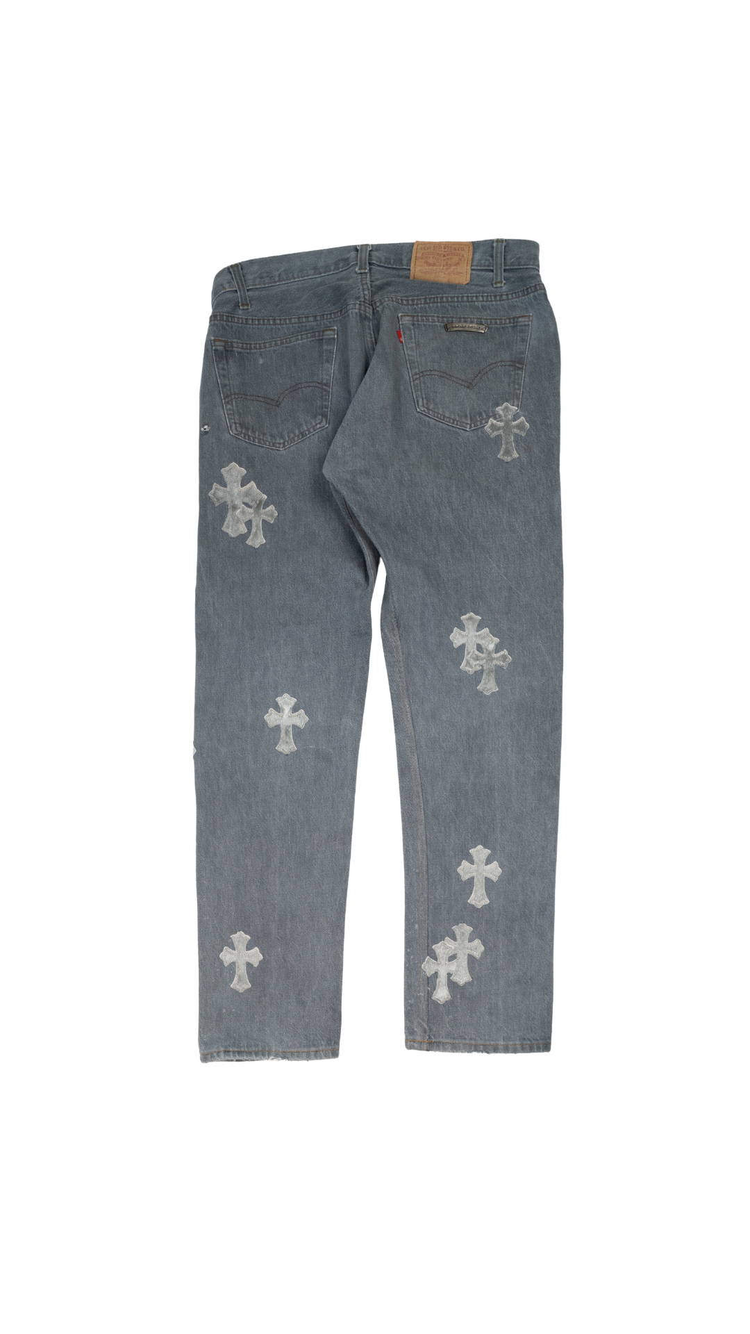 501 Levi's Silver Pony Hair Cross Patch Denim