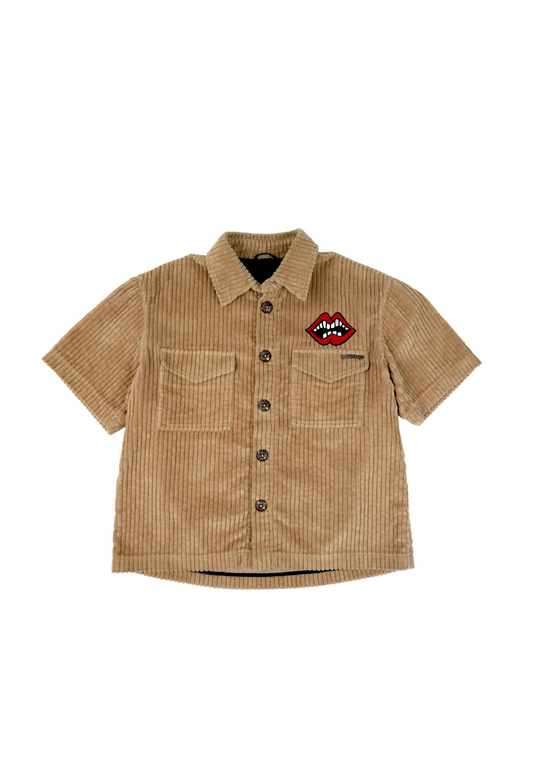 Matty Boy Tan Chomper Patch Corduroy Shirt