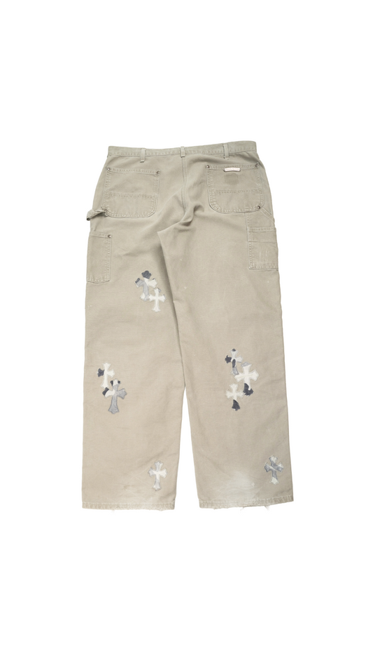 Sex Records Double Knee Carpenter Jeans 'Grey Khaki'