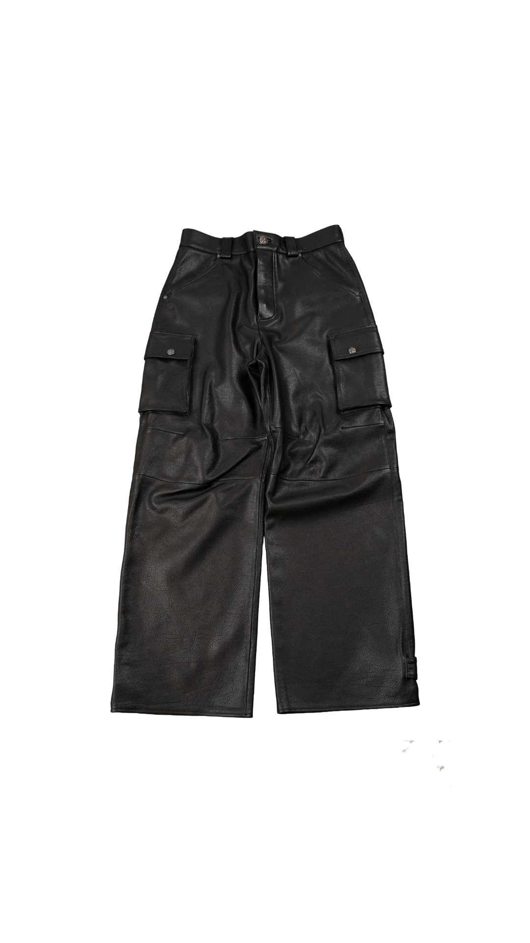 Black Leather Cargo Pants