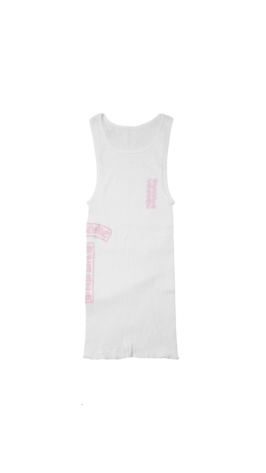 T Bar Rib Tank 'Pink/White'