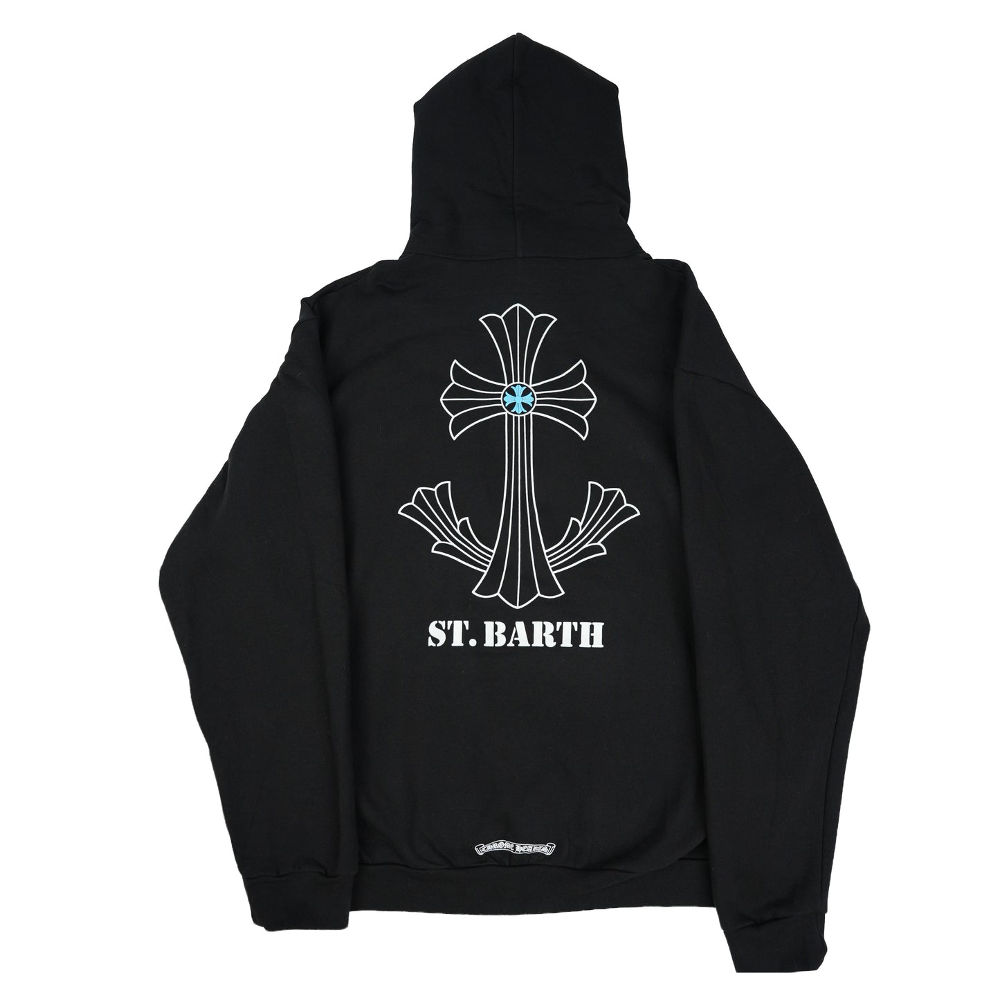 St Barth Exclusive Black Anchor Cross Hoodie