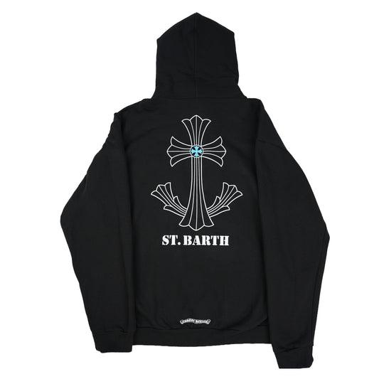 St Barth Exclusive Black Anchor Cross Hoodie
