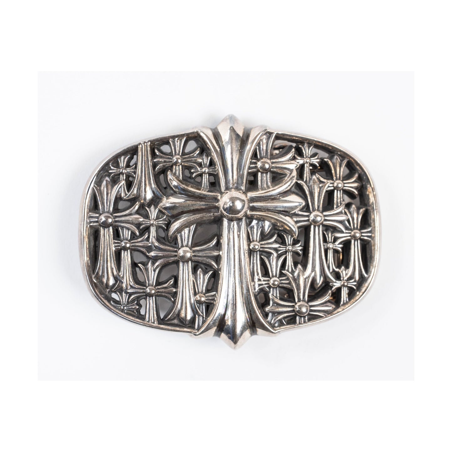 Silver Cemetery Cross Belt Buckle