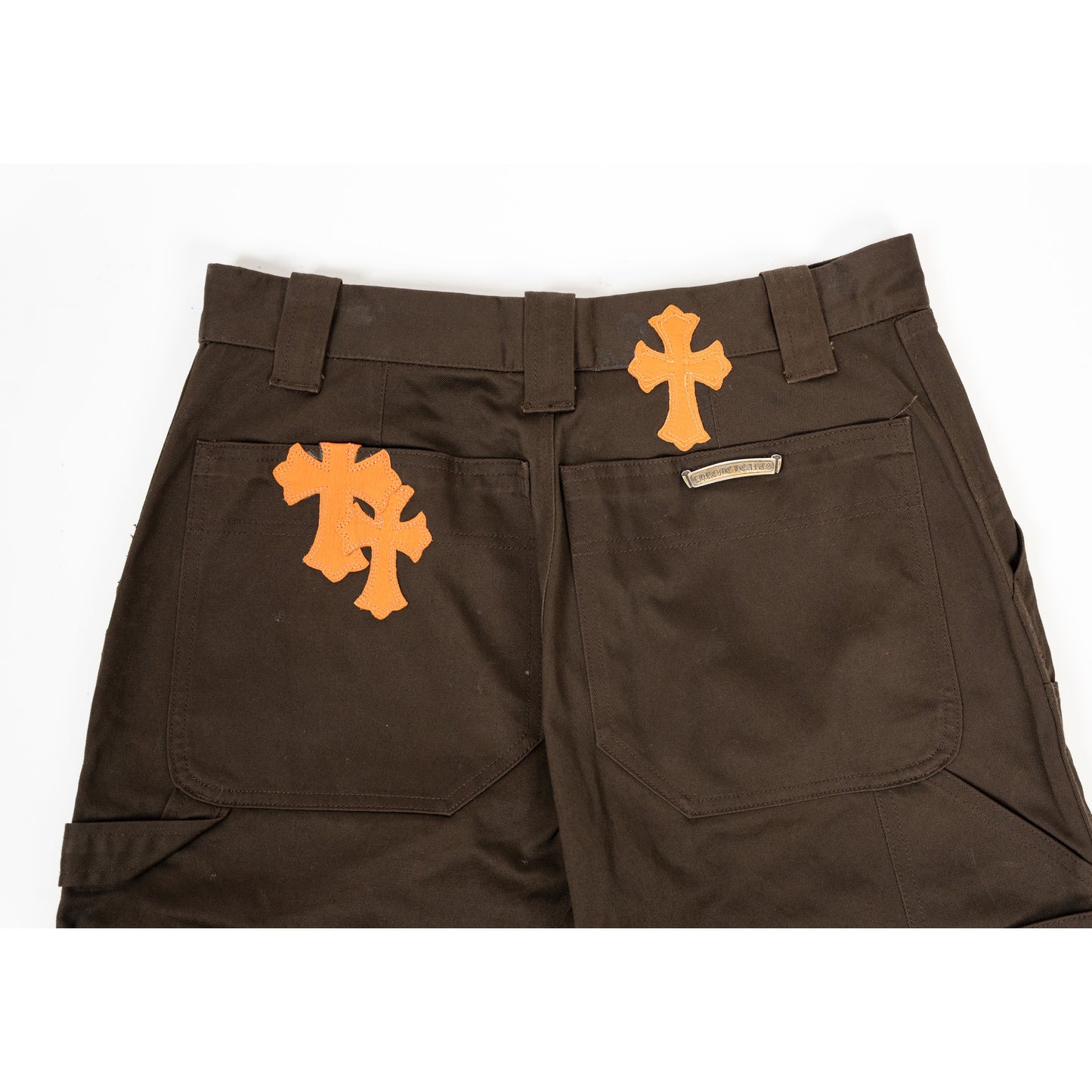 Brown Orange Cross Patch Carpenter Pants