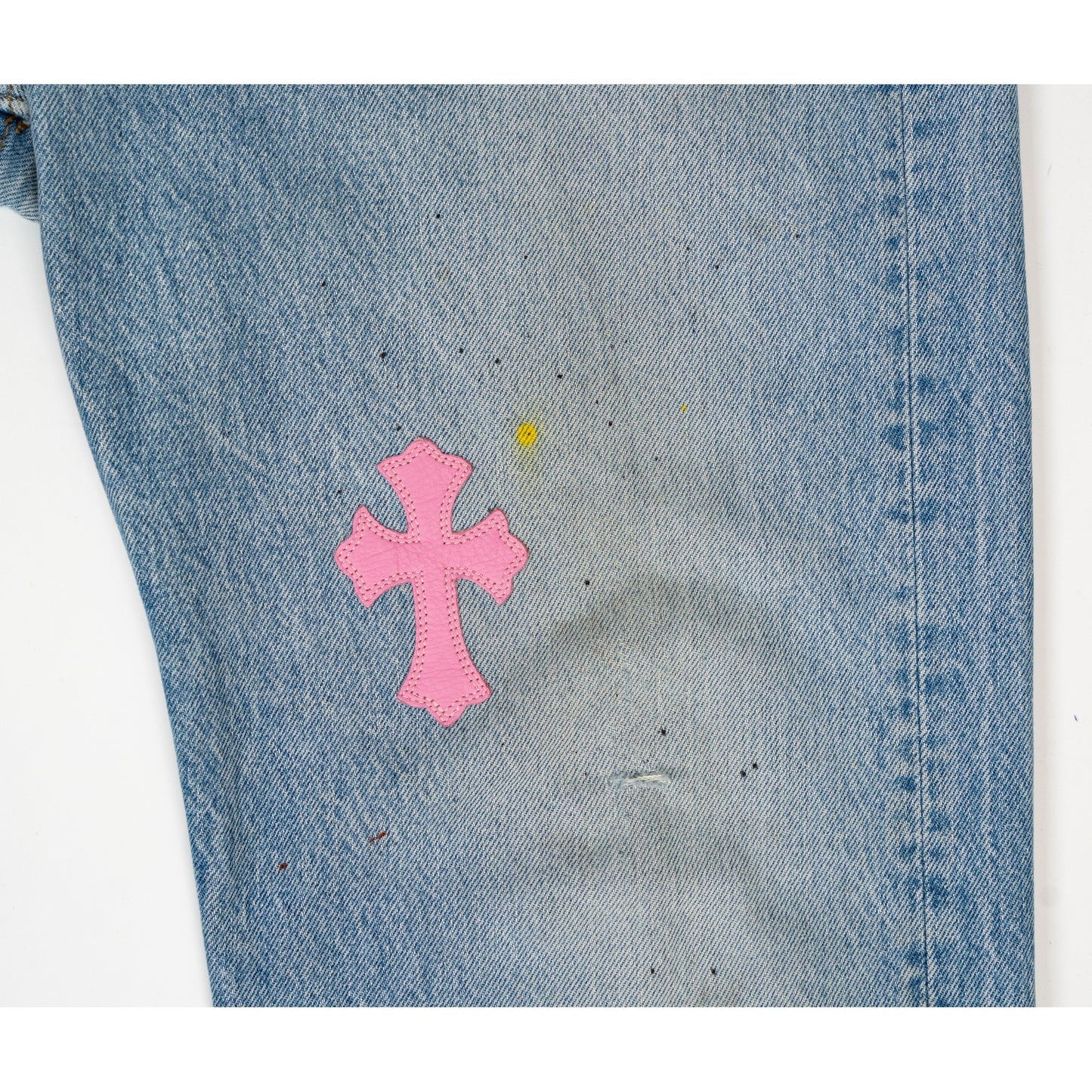 1/1 501 Levi's Cheetah/Pink Cross Patch Jeans