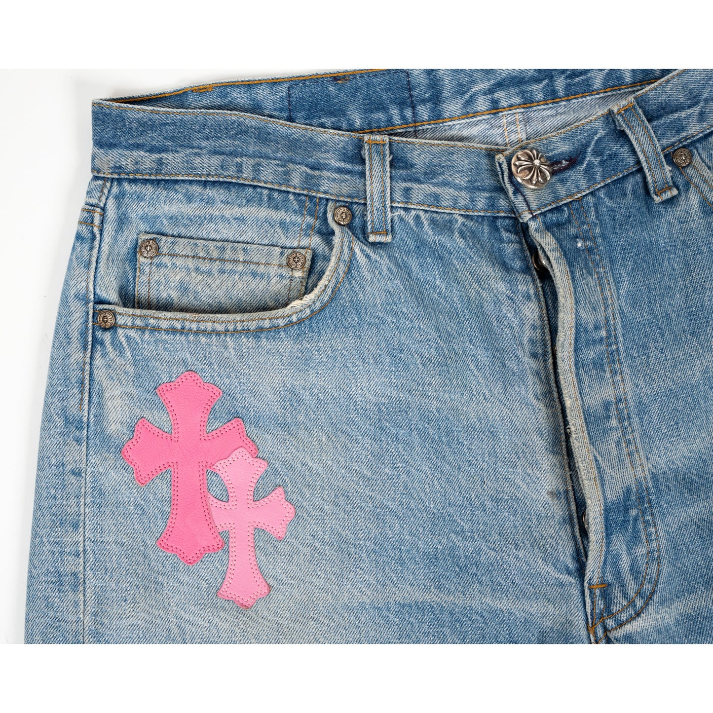 1/1 501 Levi's Cheetah/Pink Cross Patch Jeans