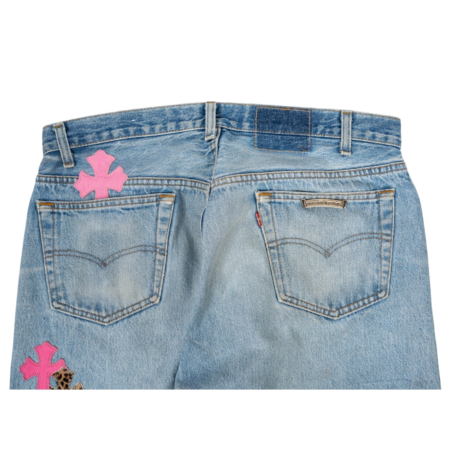 1/1 501 Levi's Cheetah/Pink Cross Patch Jeans