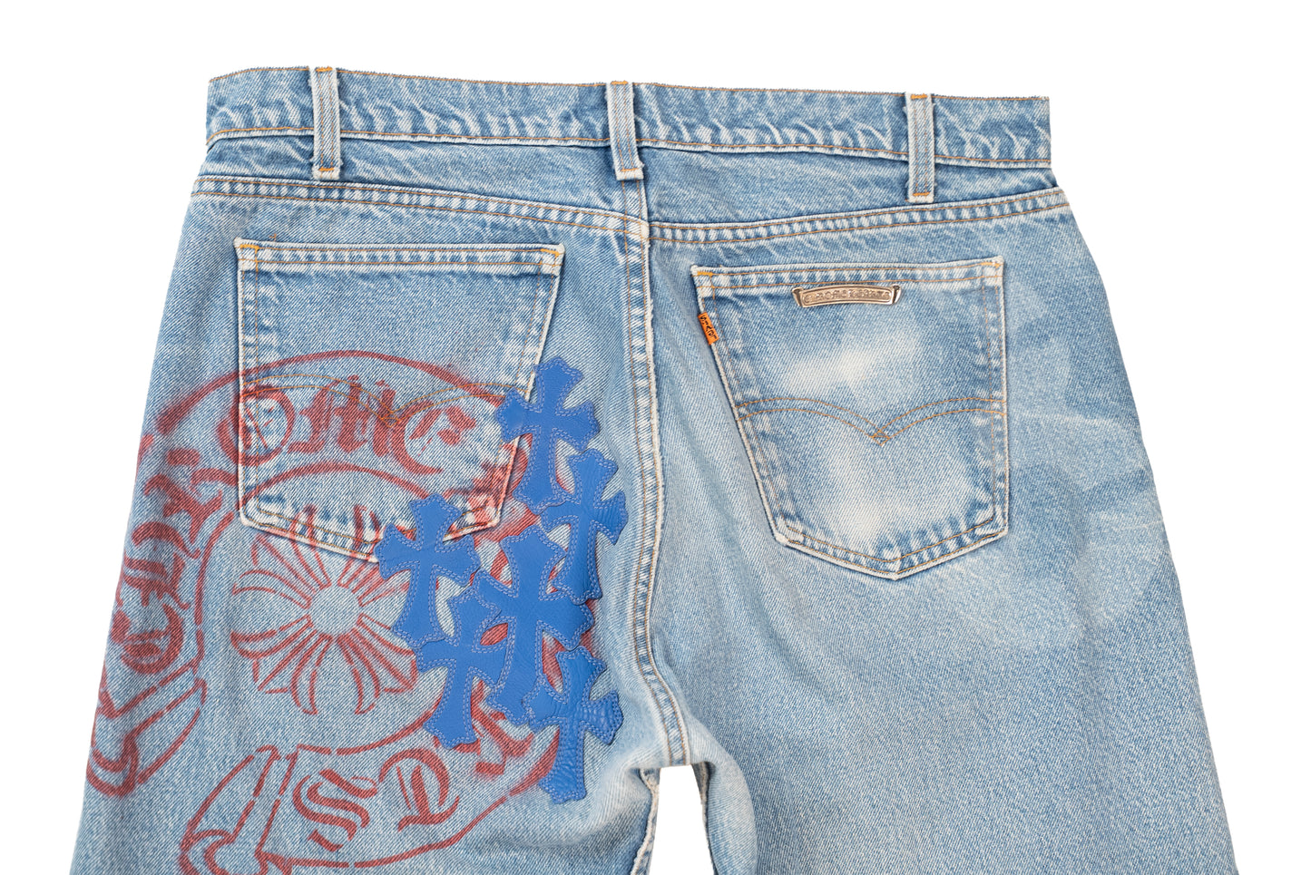 Blue Levi's Stencil Cross Patch Jeans