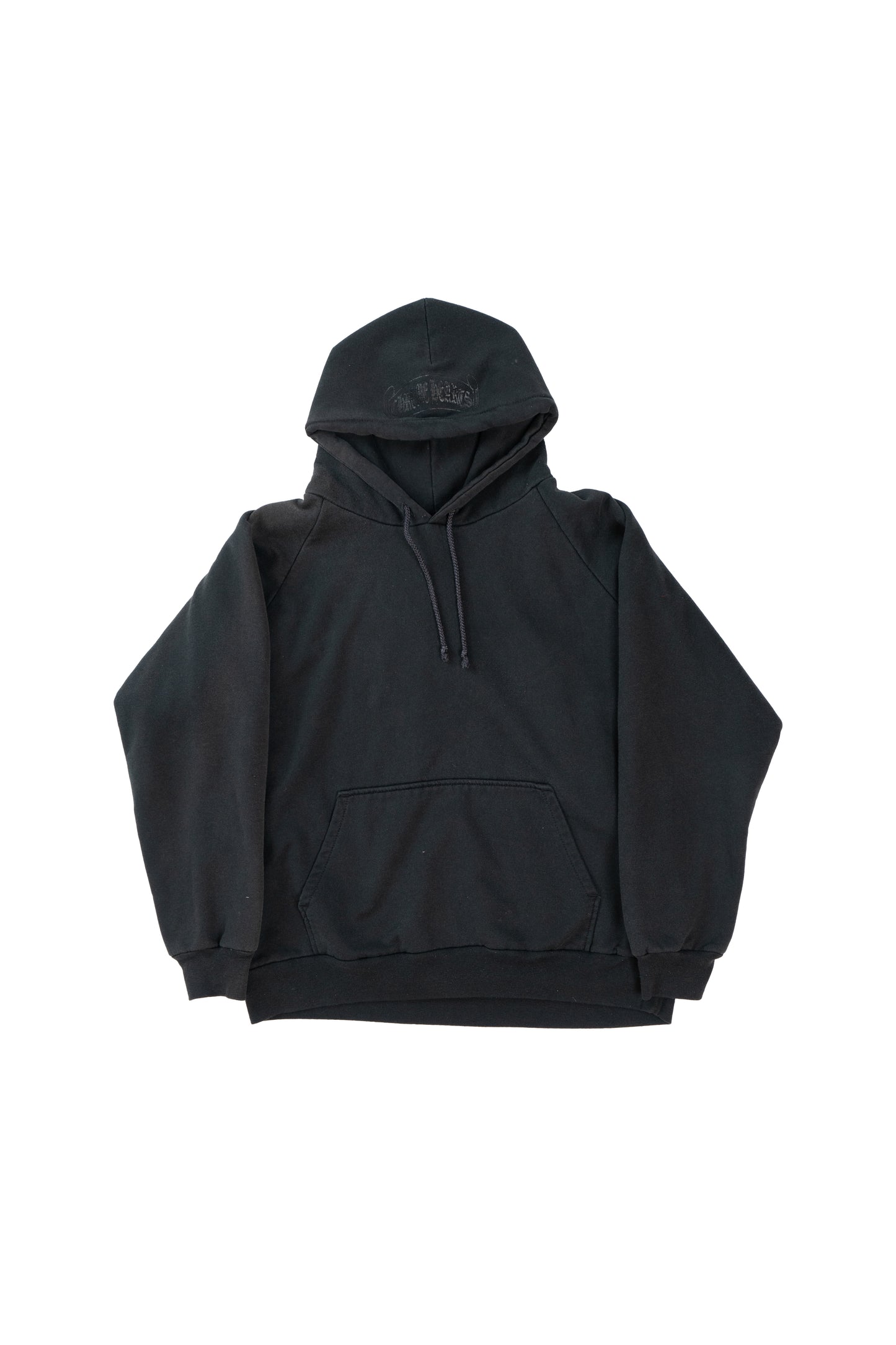 Black Scroll Logo Vintage Hoodie