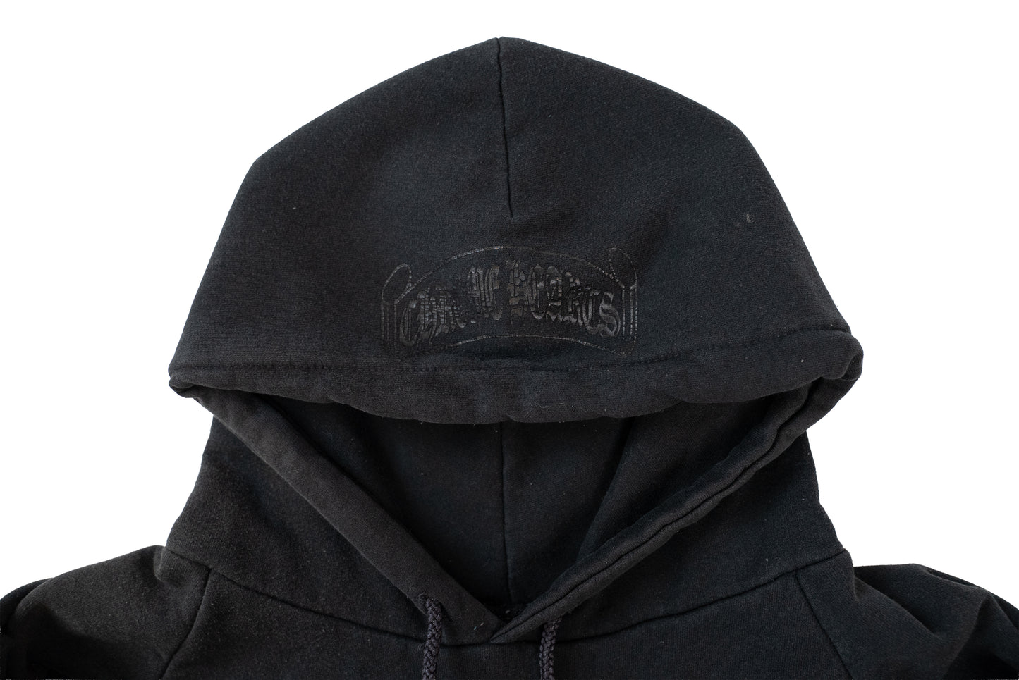 Black Scroll Logo Vintage Hoodie