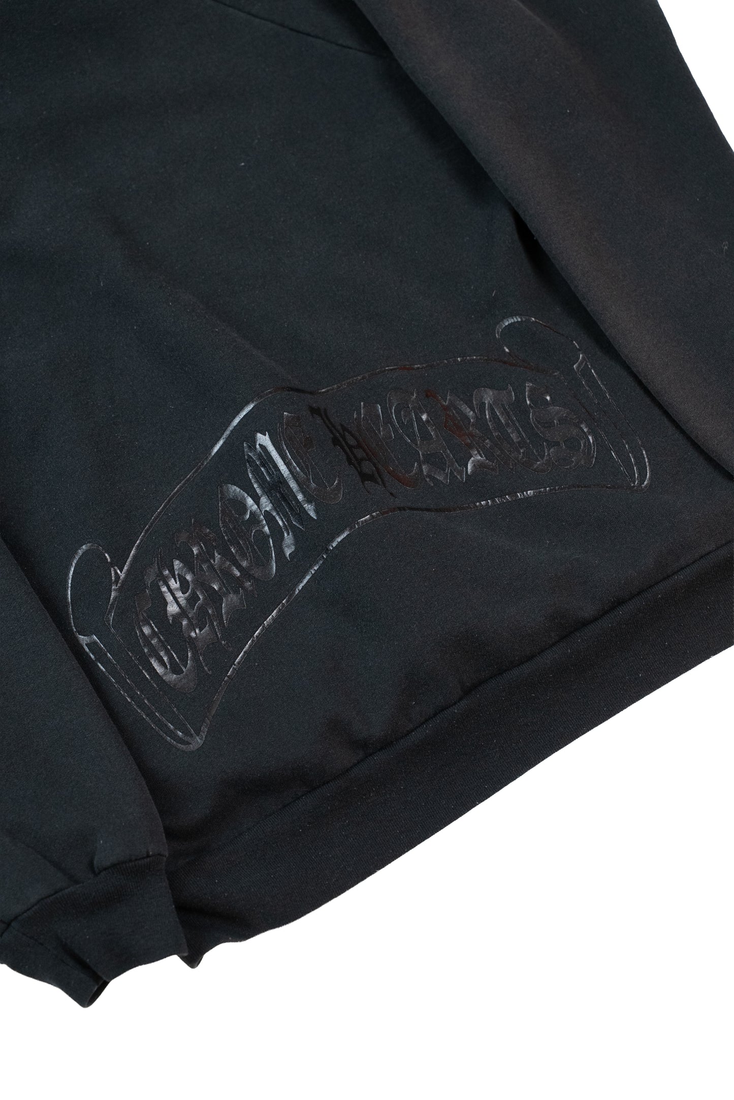 Black Scroll Logo Vintage Hoodie