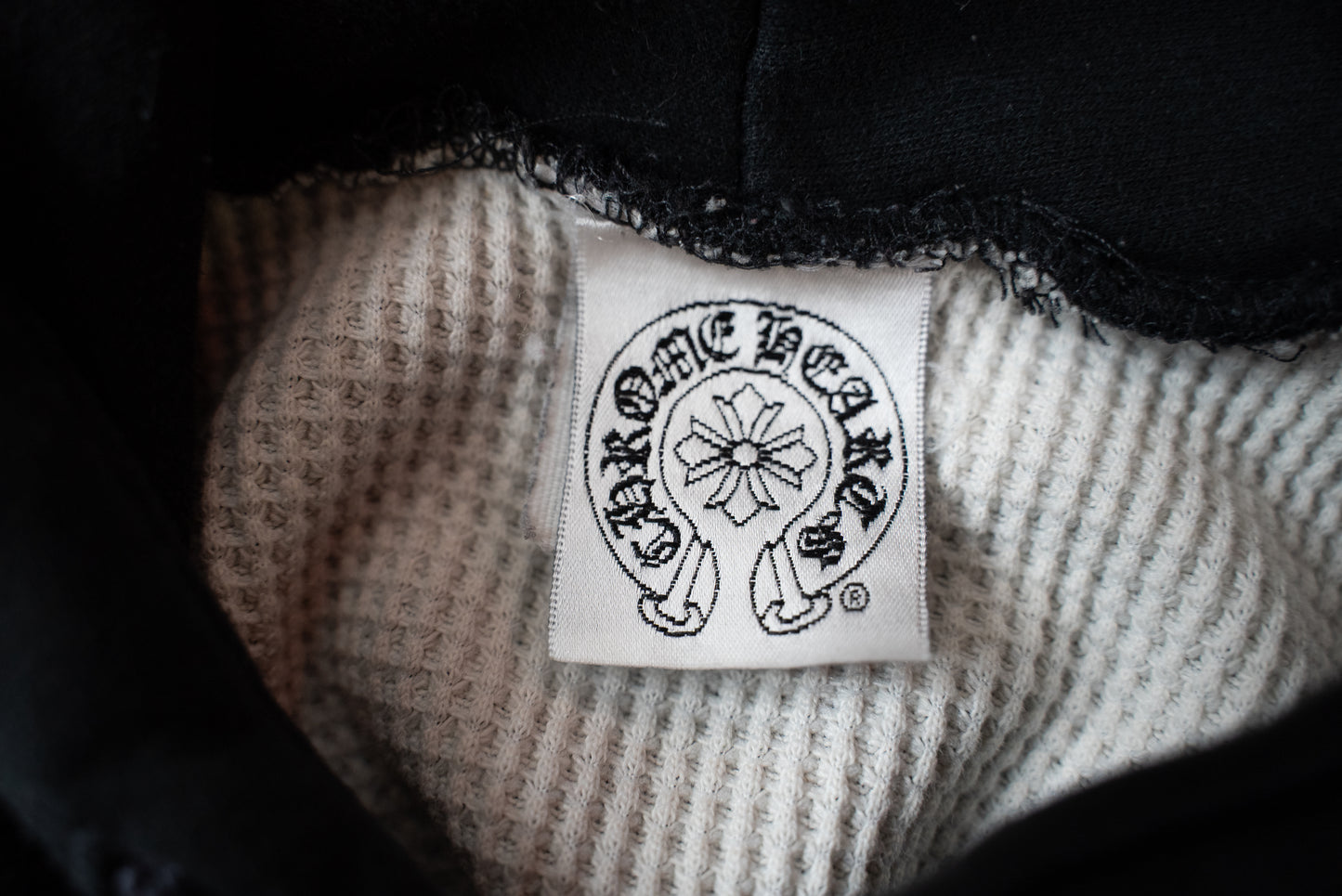 Black Scroll Logo Vintage Hoodie