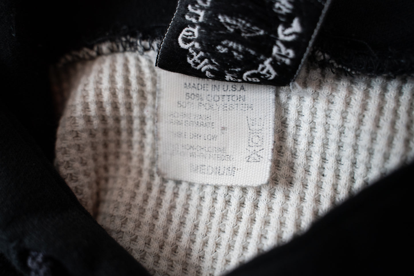 Black Scroll Logo Vintage Hoodie