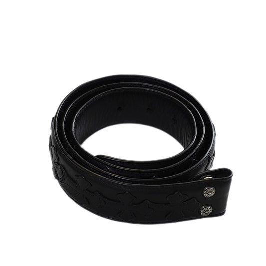 Black Cemetery Cross Patch Leather Strap