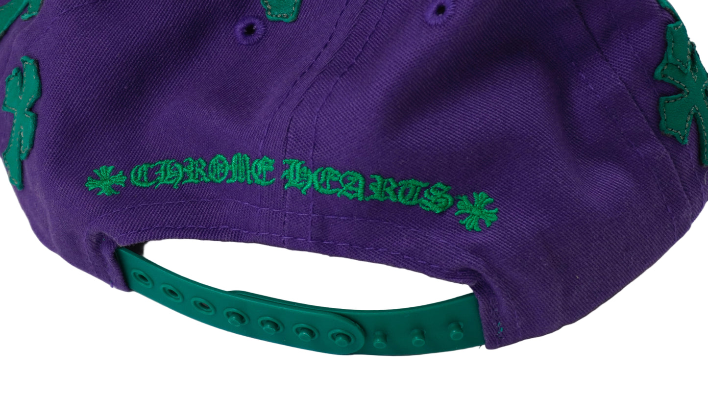 CH Embroidered Green Cross Patch Purple Cap