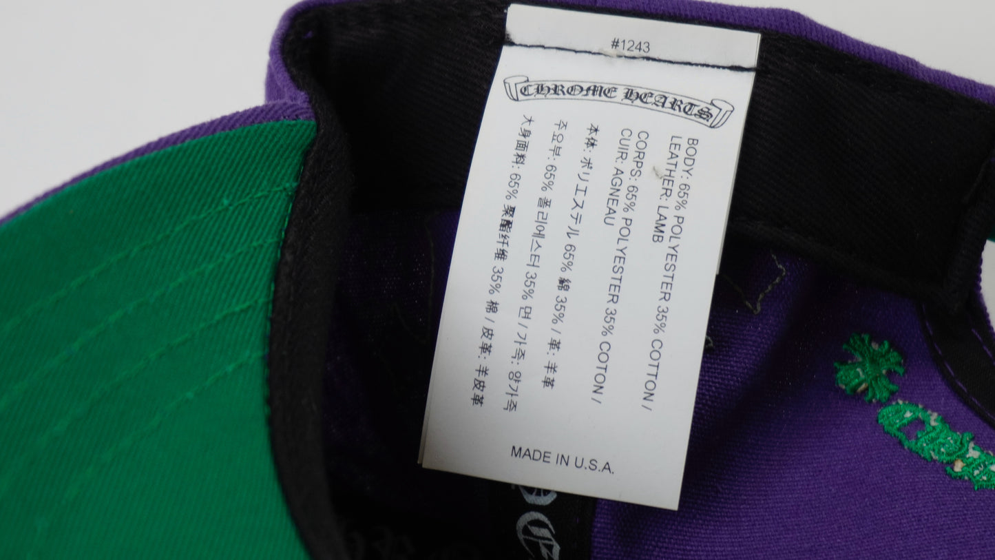 CH Embroidered Green Cross Patch Purple Cap