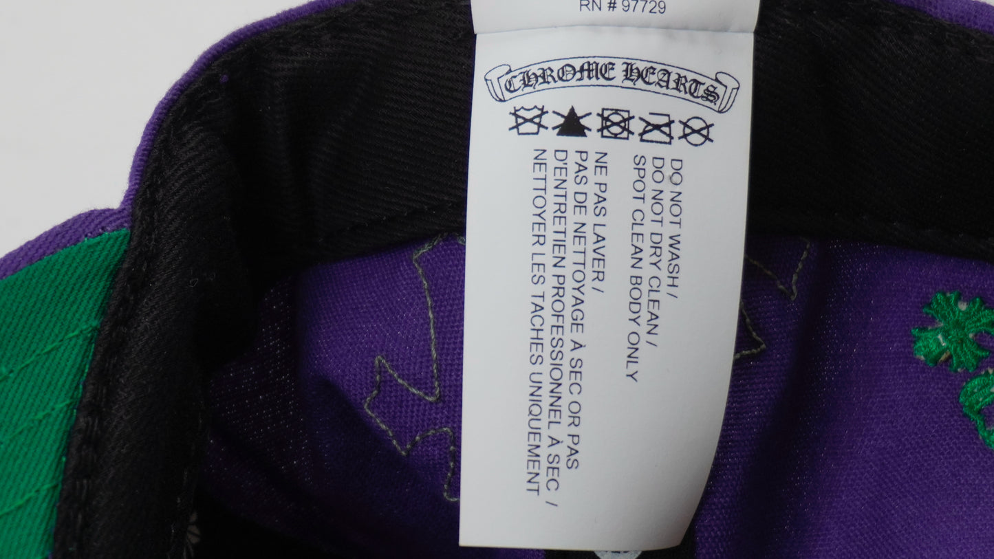 CH Embroidered Green Cross Patch Purple Cap