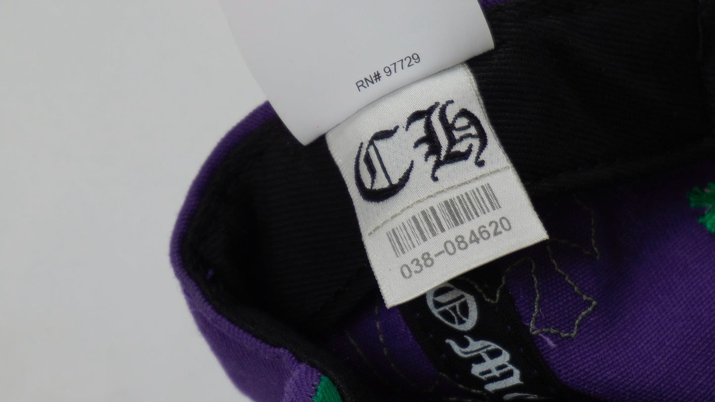 CH Embroidered Green Cross Patch Purple Cap