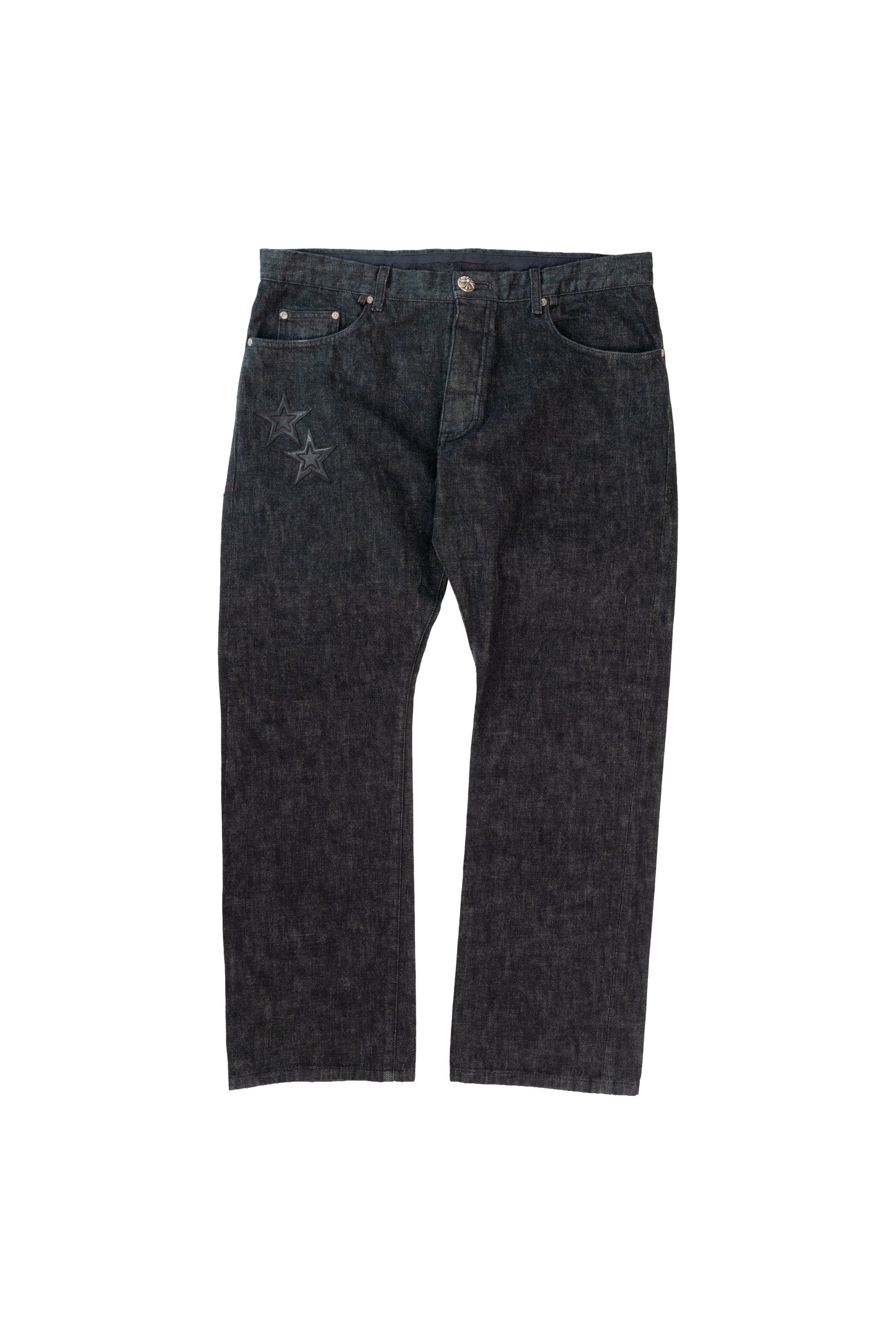 Black Star Patch Flame Knee Cargo Pants