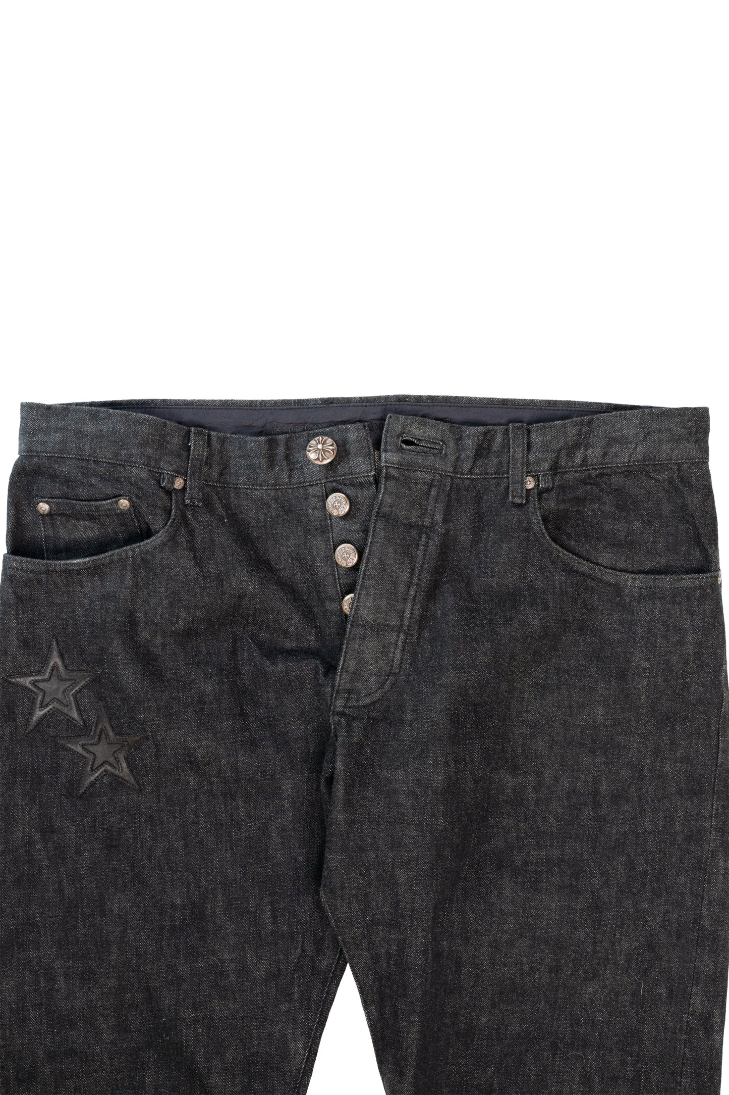 Black Star Patch Flame Knee Cargo Pants