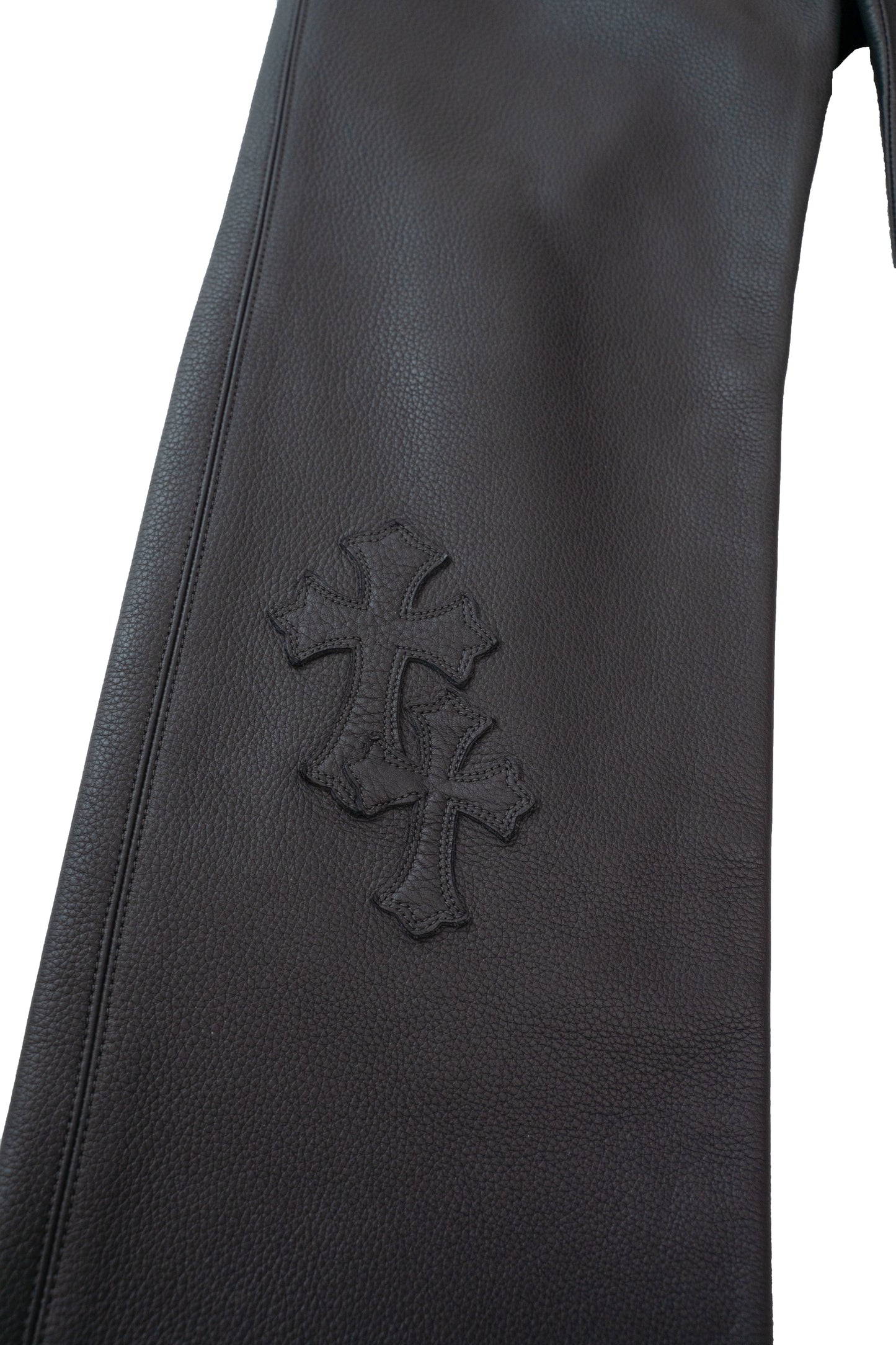 Leather Chino Cross Patch Pants