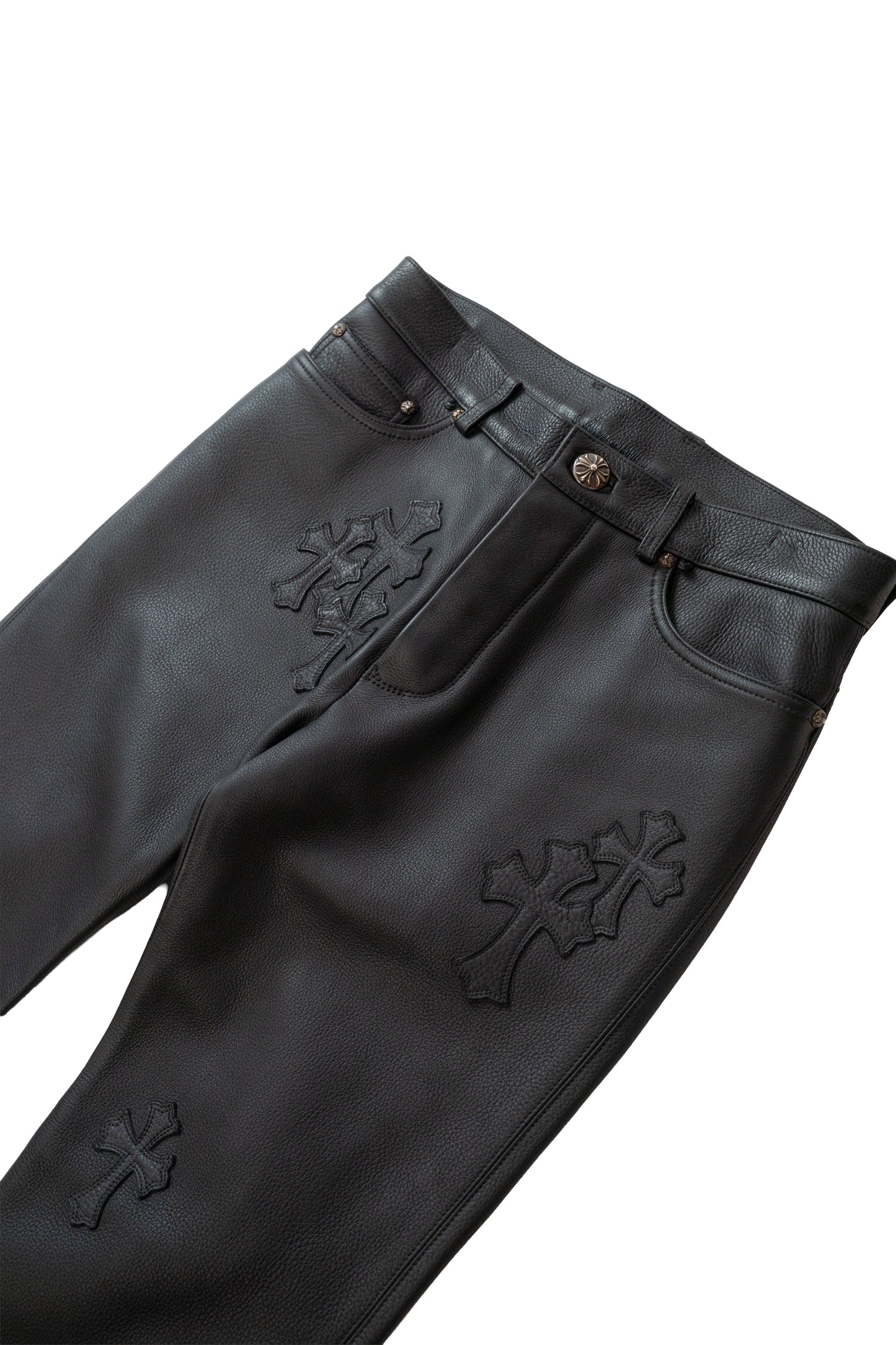 Leather Chino Cross Patch Pants