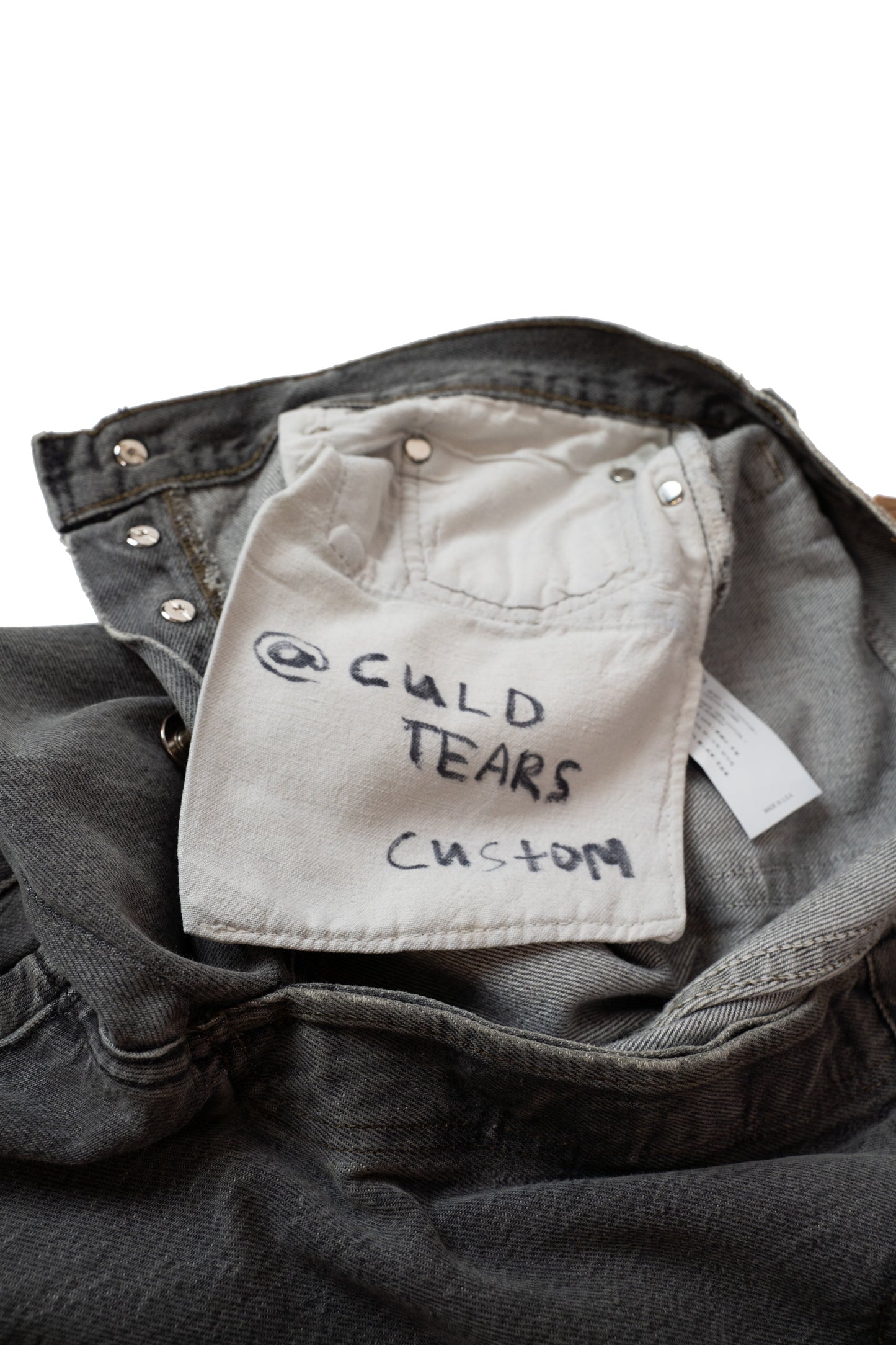 Grey 501 Levi's Black Cross Patch Jeans