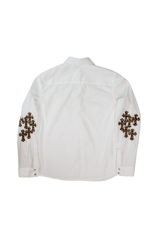 St Barths Exclusive Cheetah Cross Patch Button Up