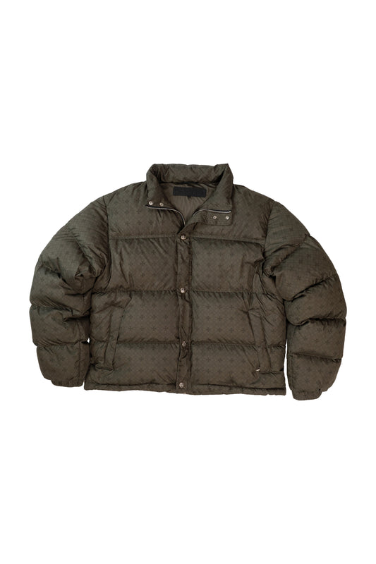 Olive Monogram Cross Puffer Down Jacket