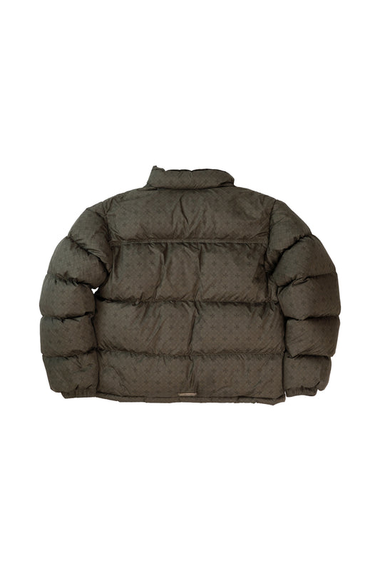 Olive Monogram Cross Puffer Down Jacket