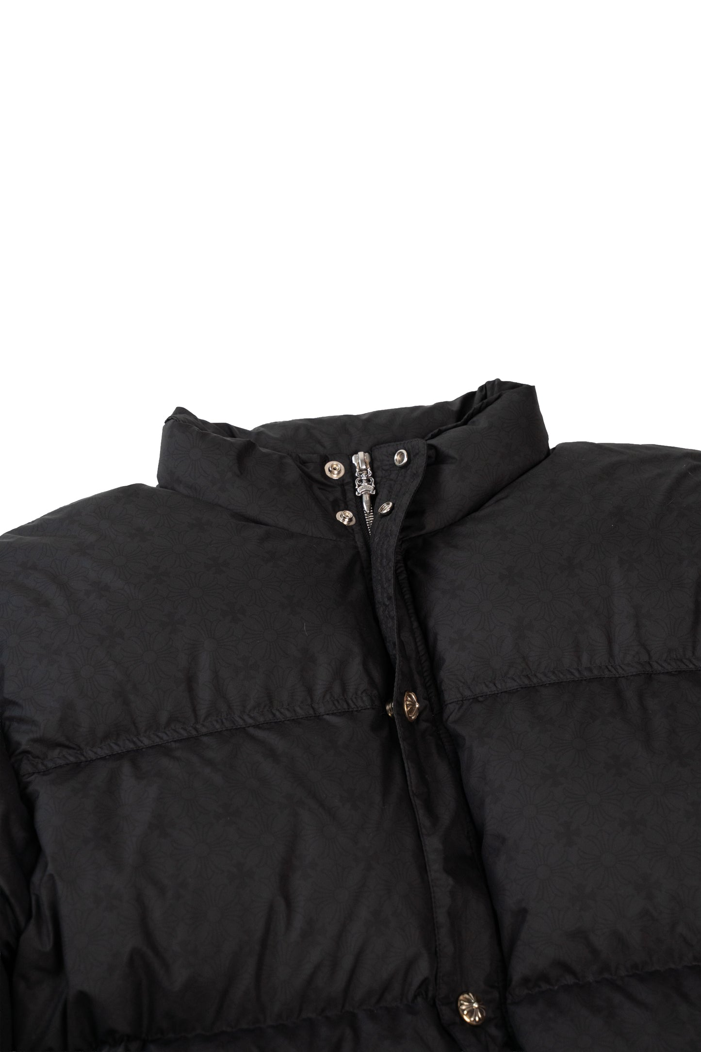 Black Monogram Cross Puffer Down Jacket