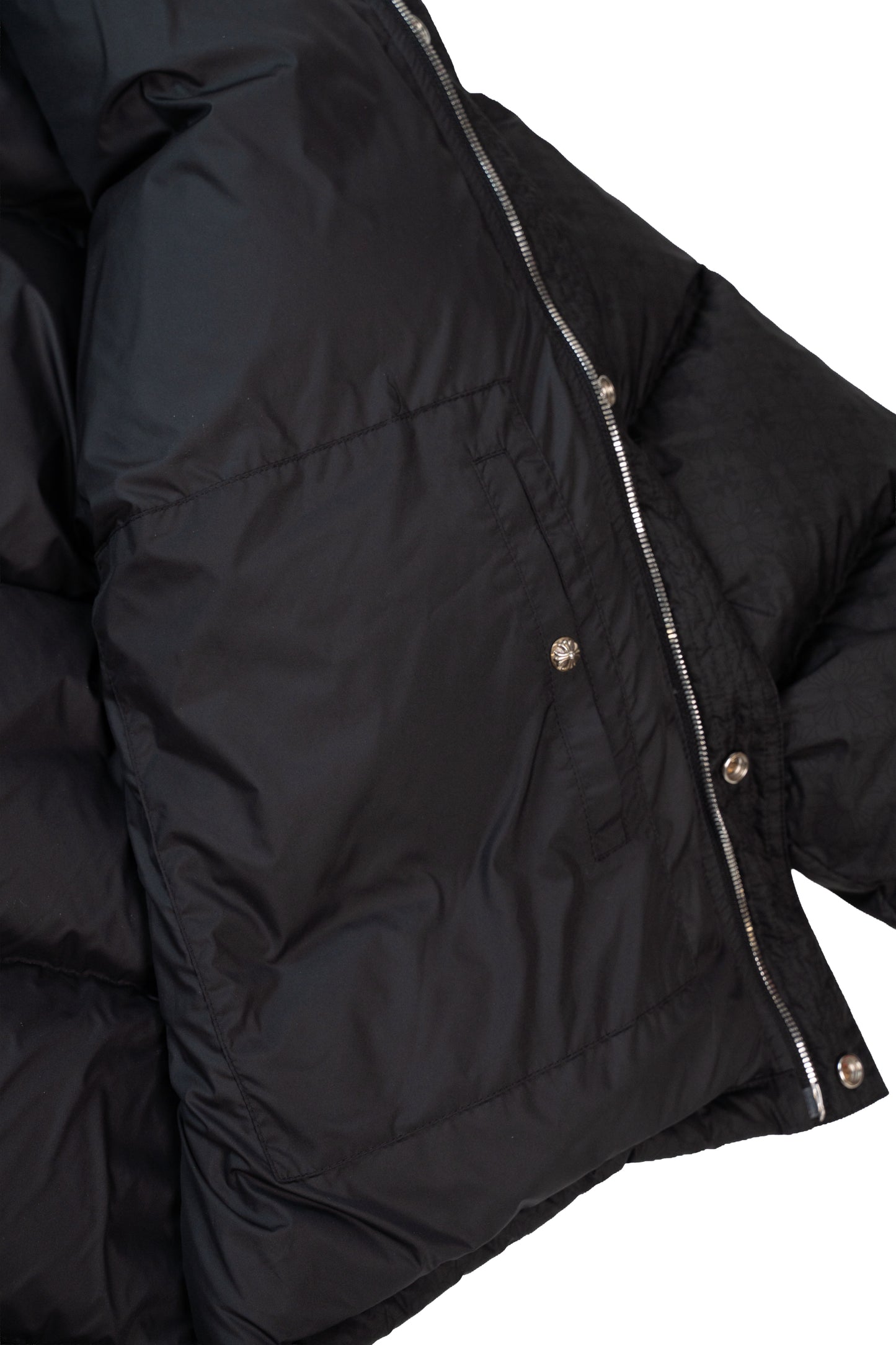 Black Monogram Cross Puffer Down Jacket