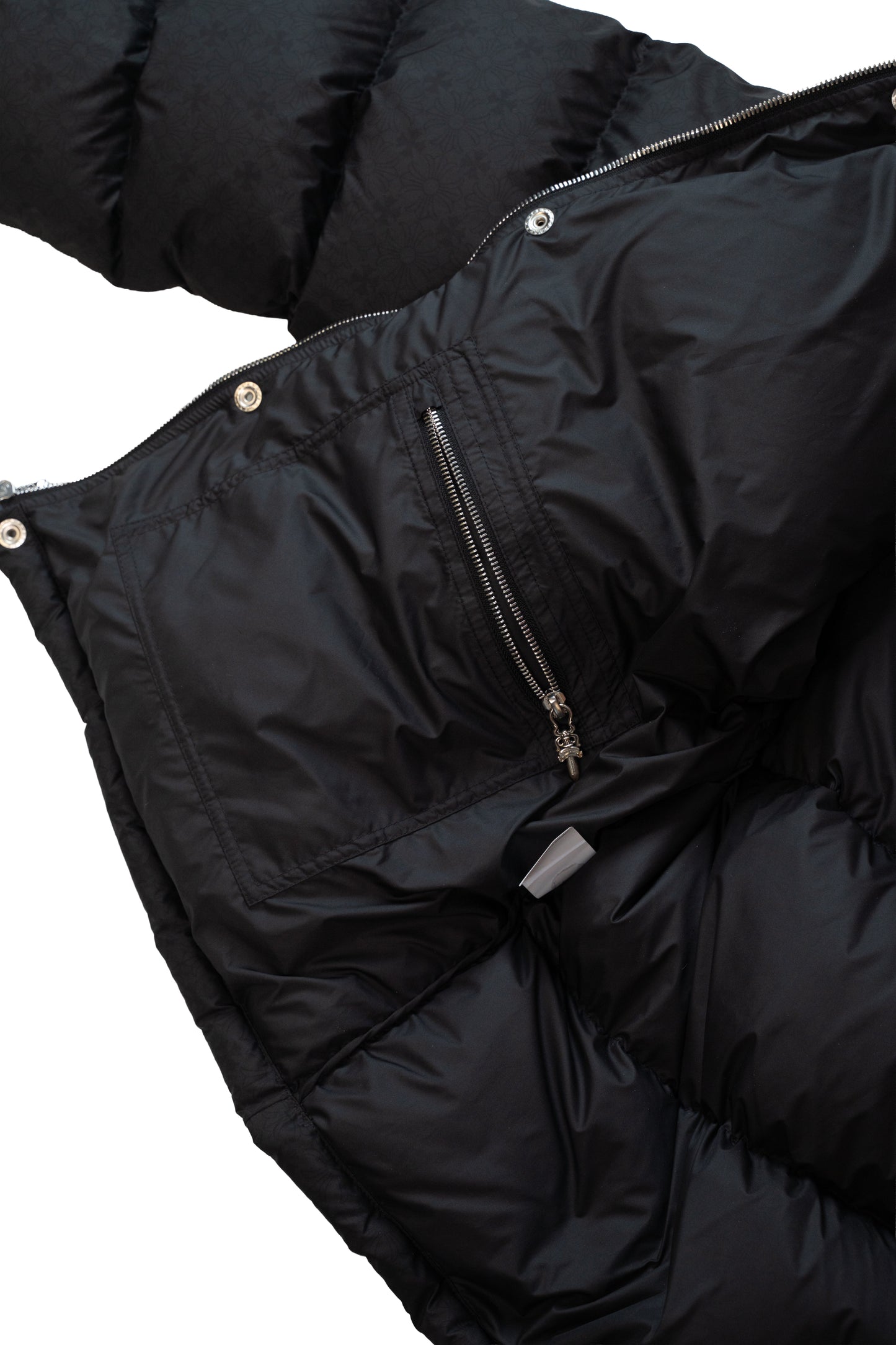 Black Monogram Cross Puffer Down Jacket