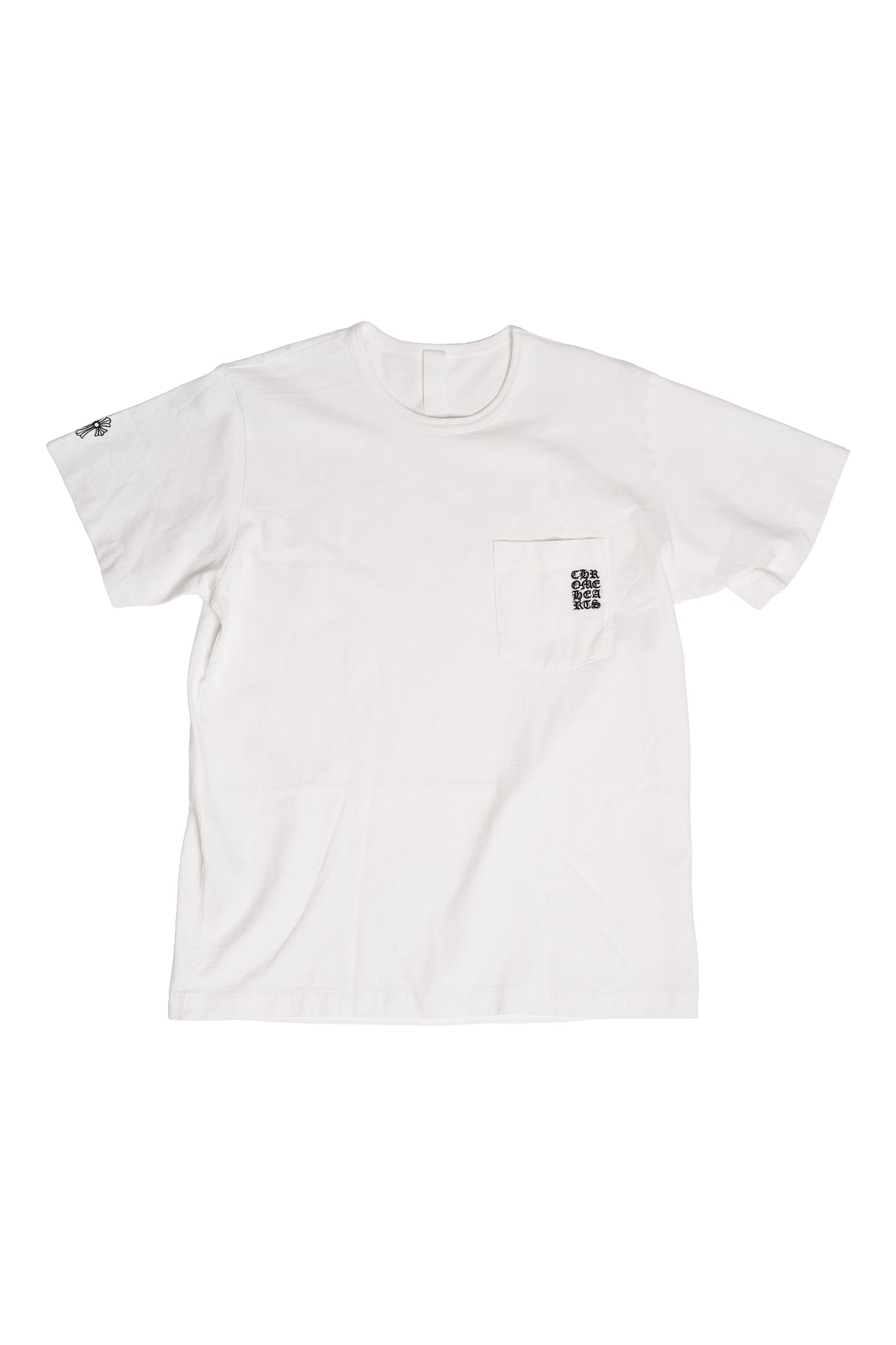 White Embrodiered Logo Pocket T-Shirt