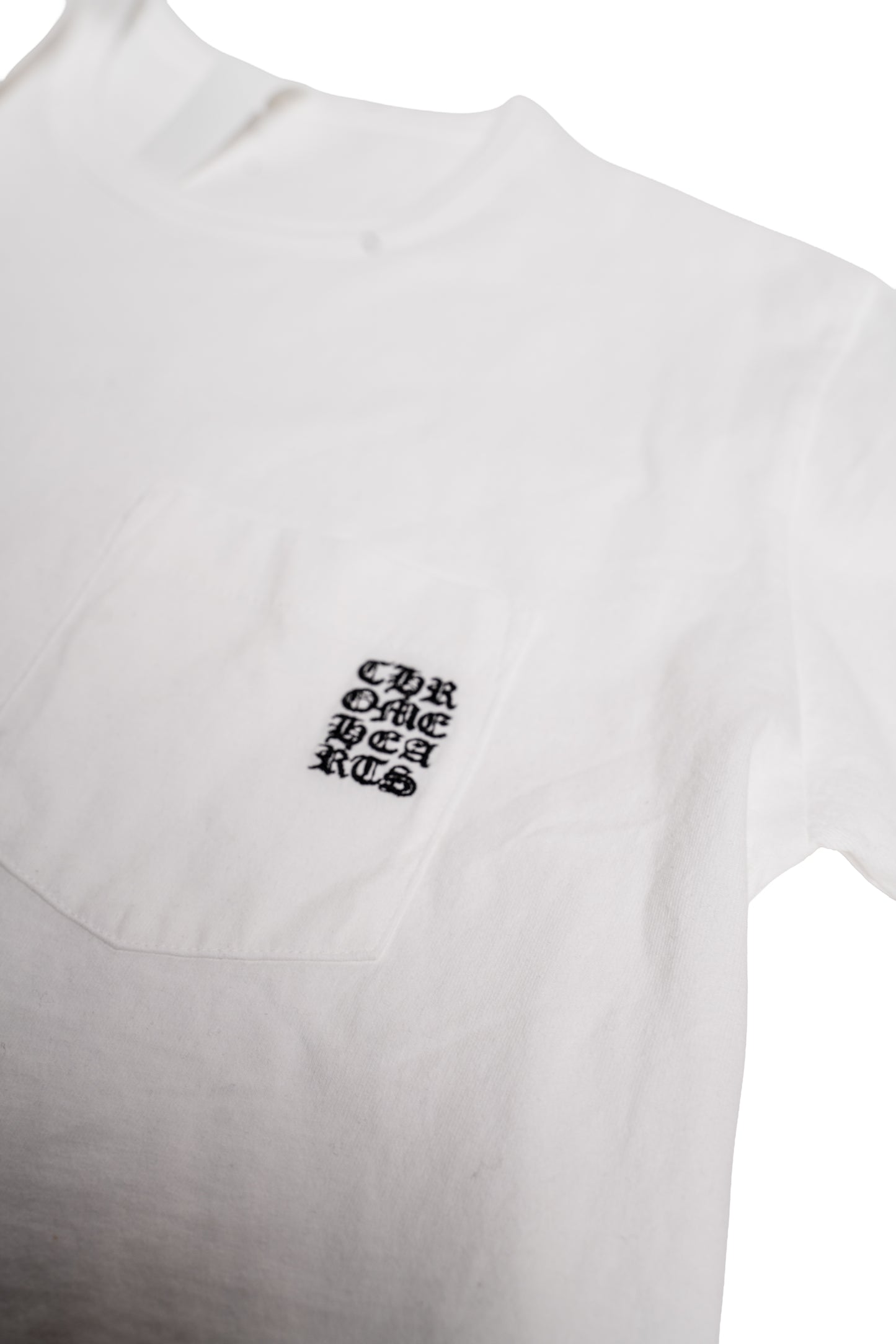White Embrodiered Logo Pocket T-Shirt