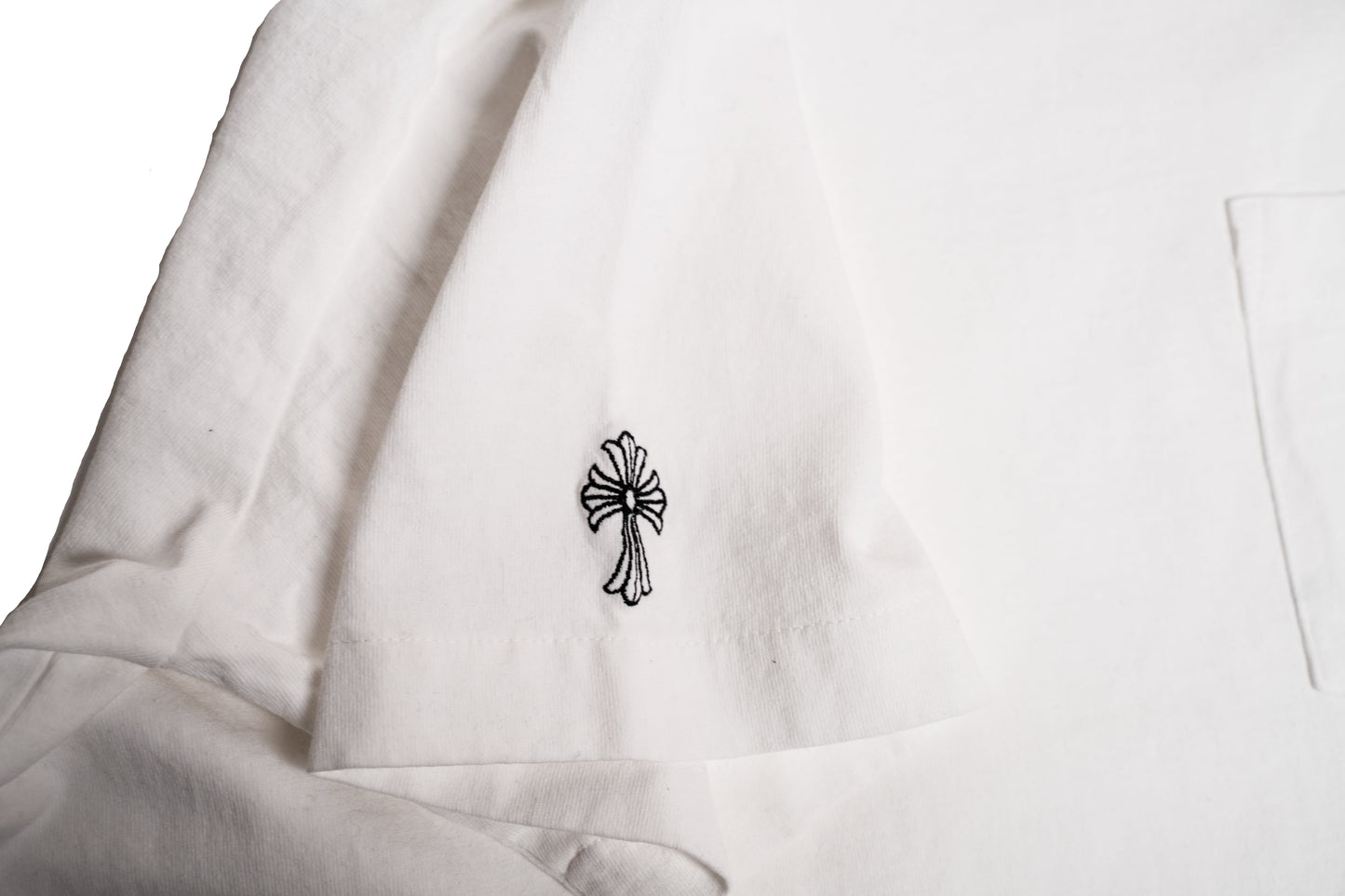 White Embrodiered Logo Pocket T-Shirt