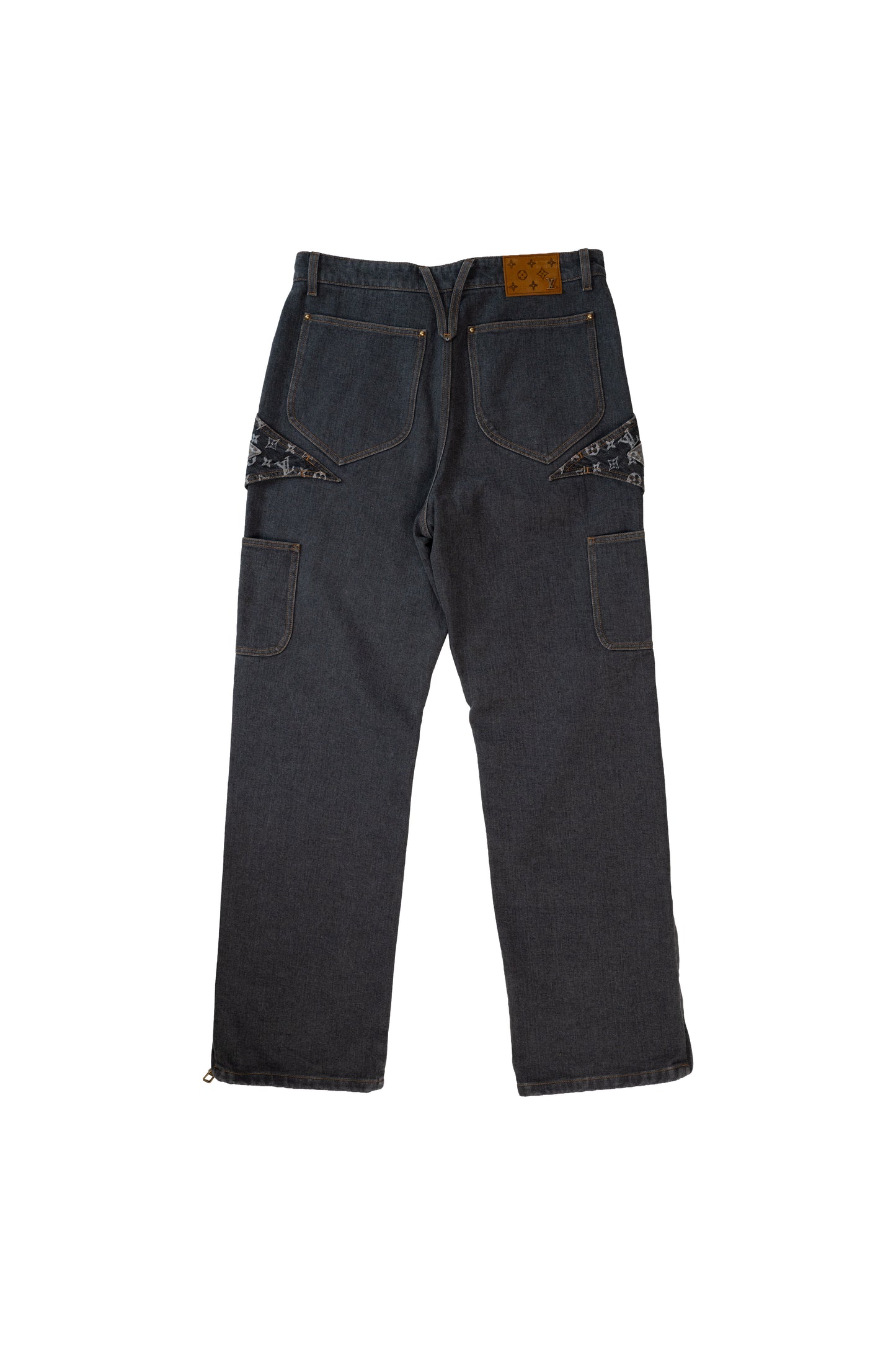 Grey Flower Monogram Jeans