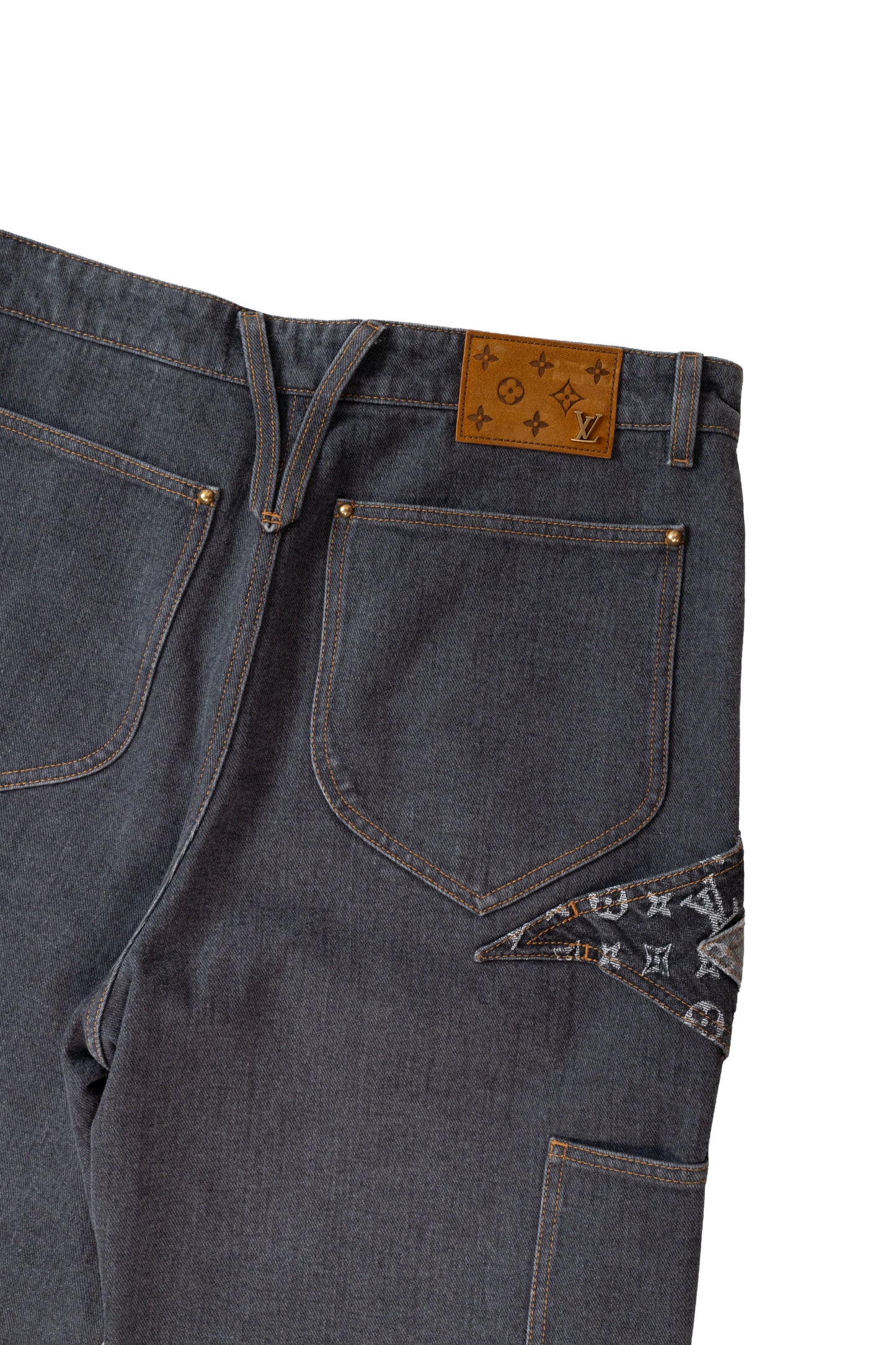 Grey Flower Monogram Jeans