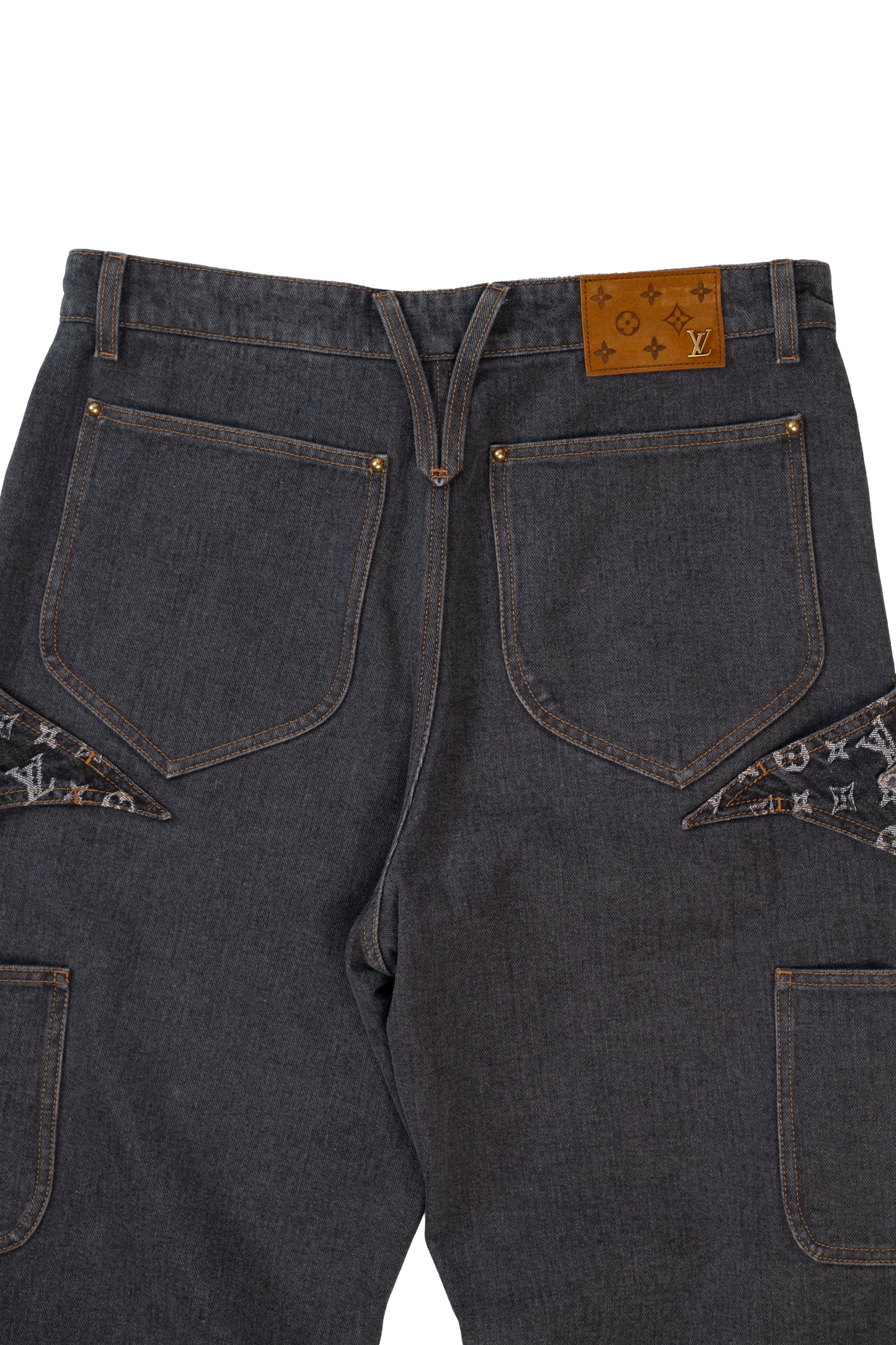 Grey Flower Monogram Jeans