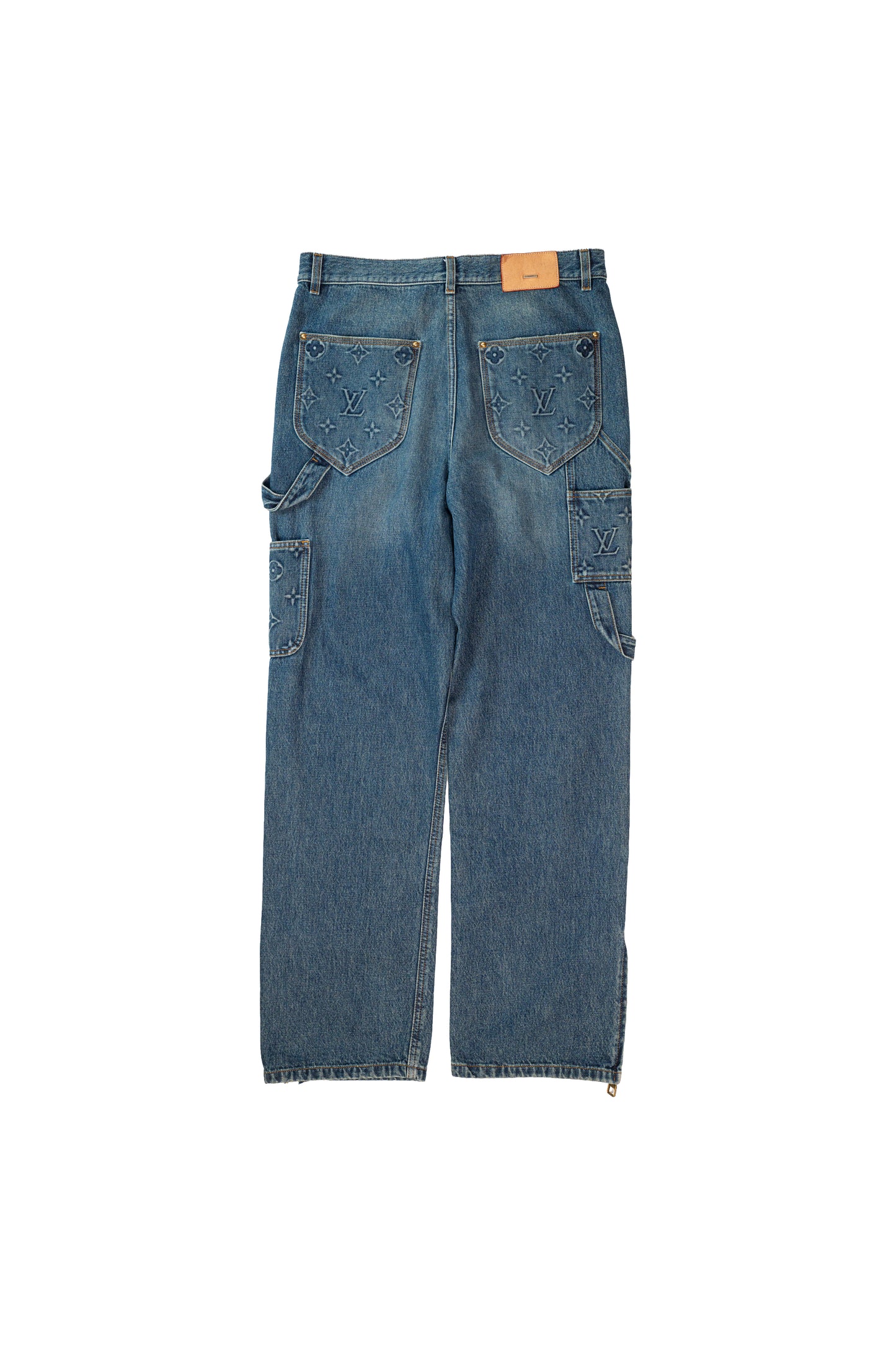 Blue Monogram Double Knee Jeans