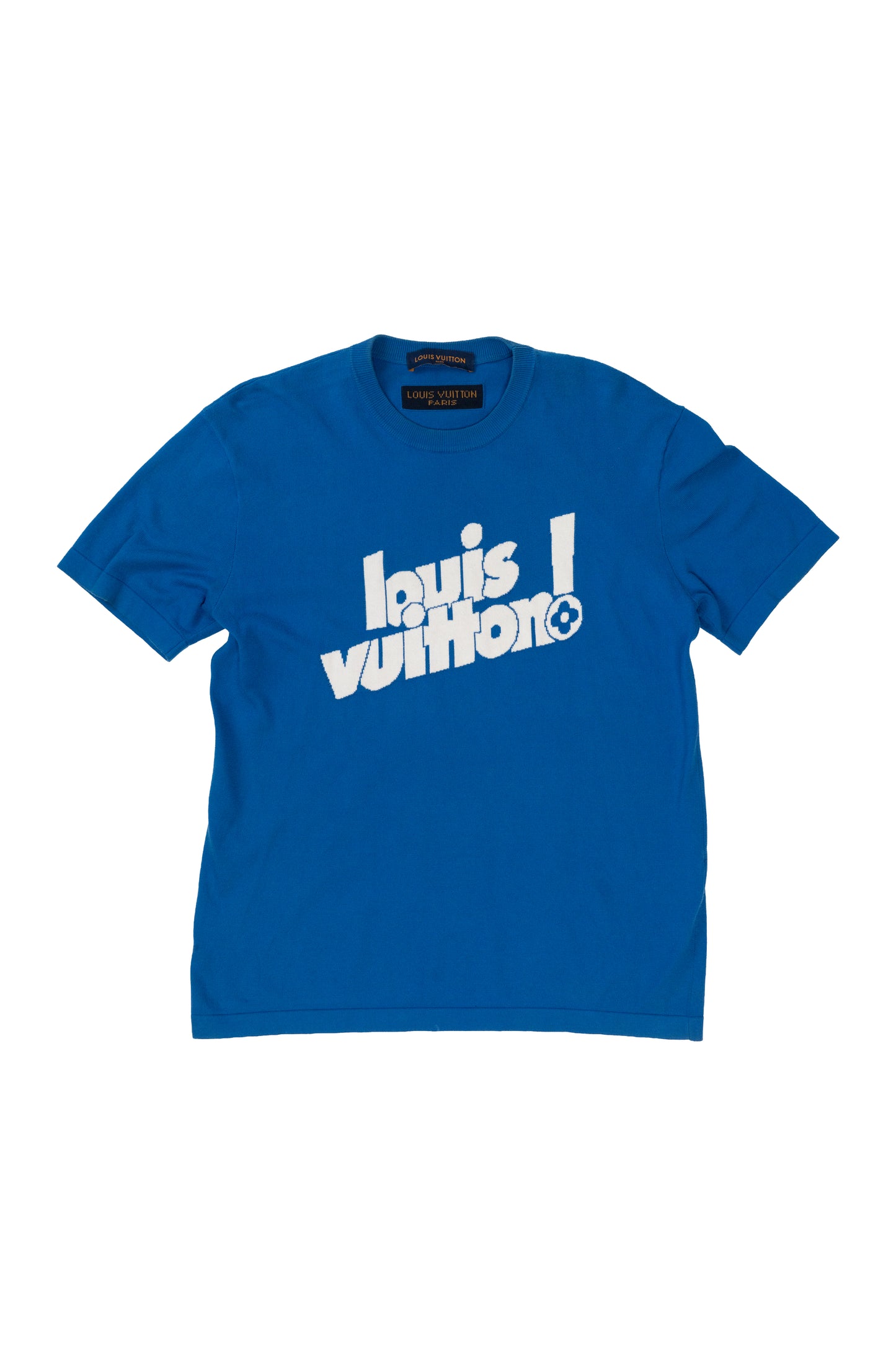 Blue & White Everyday Logo Intarsia T-Shirt