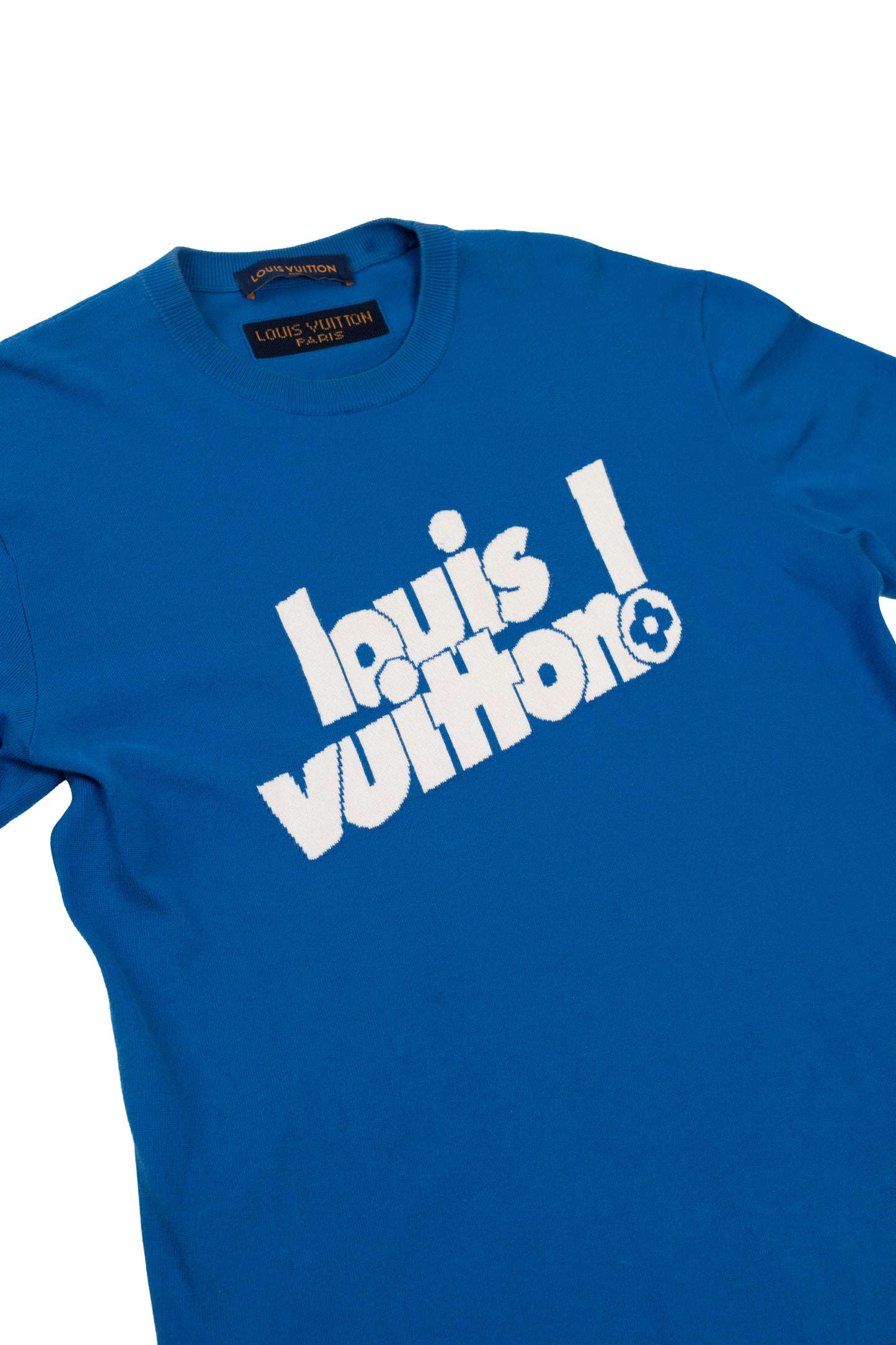 Blue & White Everyday Logo Intarsia T-Shirt