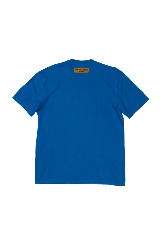 Blue & White Everyday Logo Intarsia T-Shirt