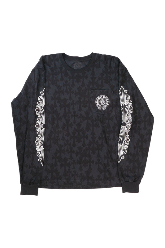 Black Cross Monogram Floral Long Sleeve
