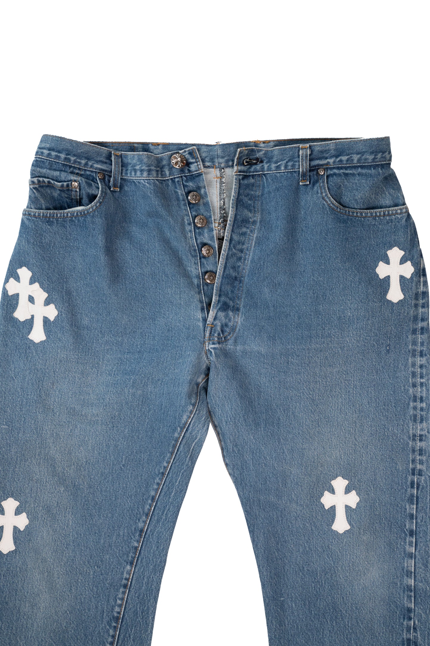 White Cross Patch 501 Levi's Jeans